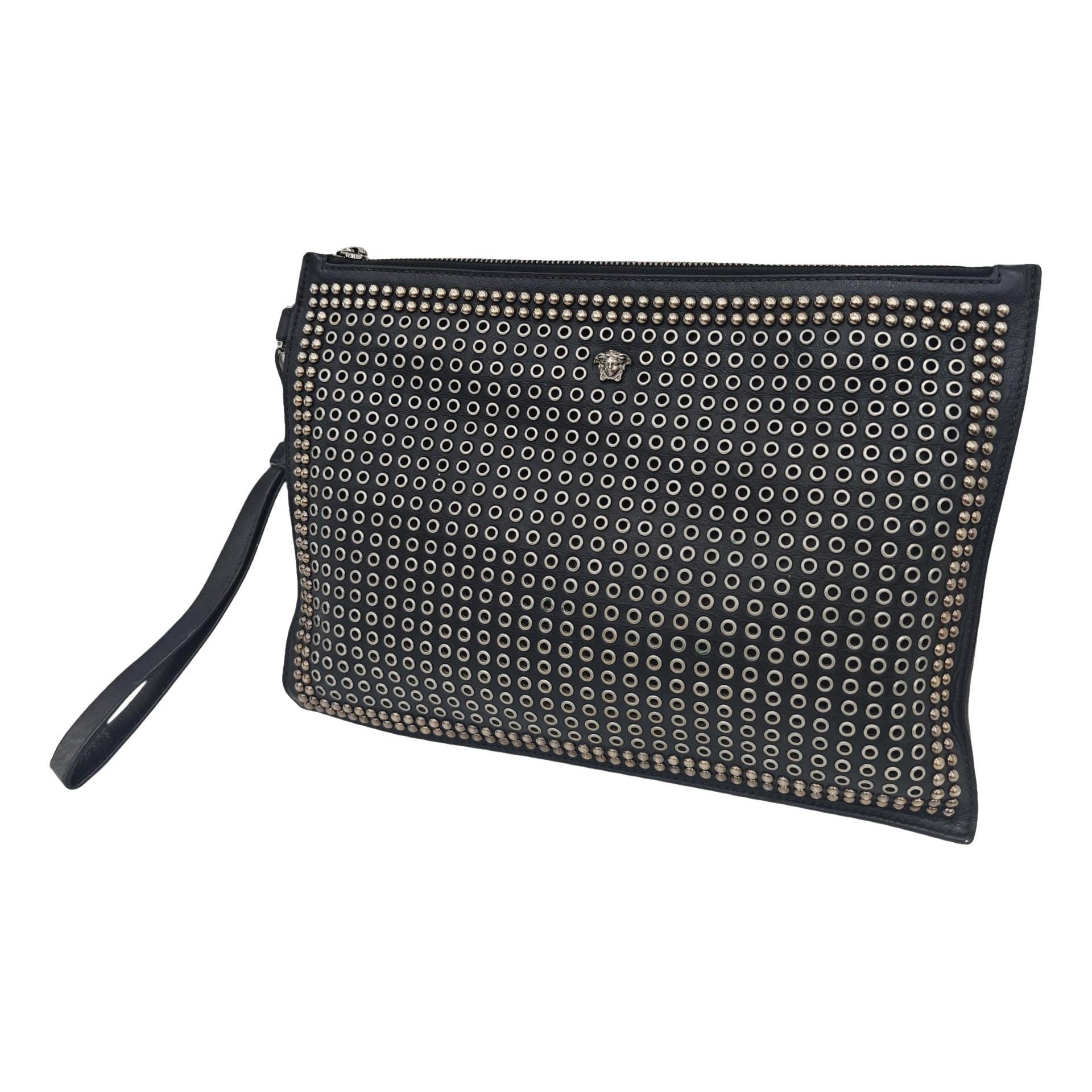 Leather clutch bag