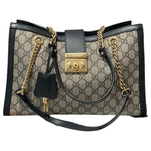 Padlock leather handbag