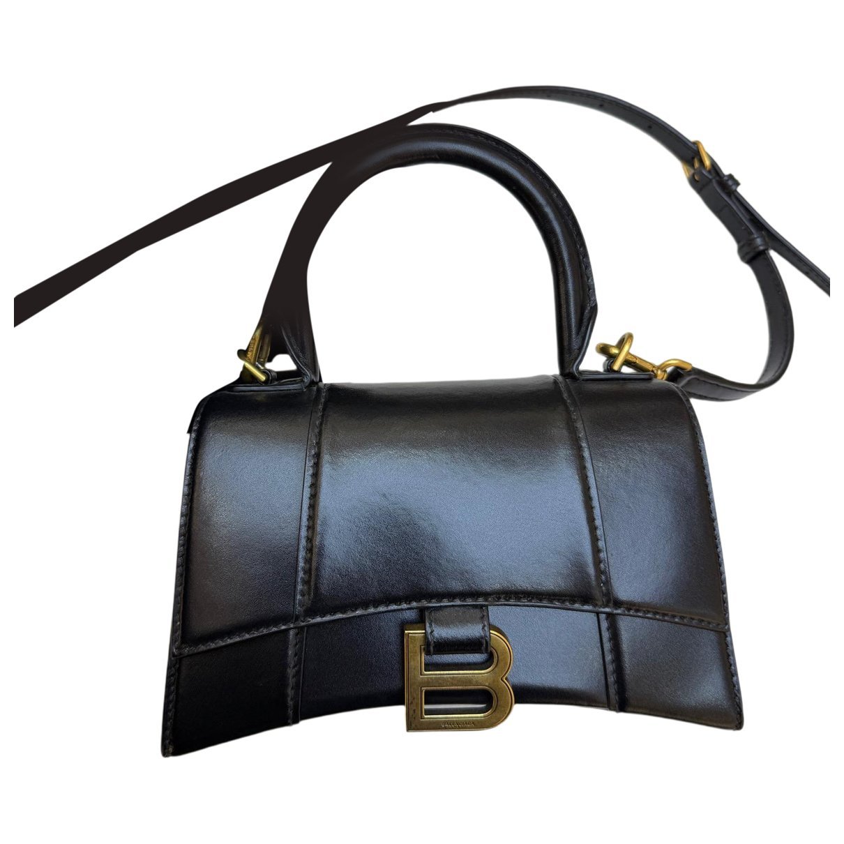 Hourglass leather handbag