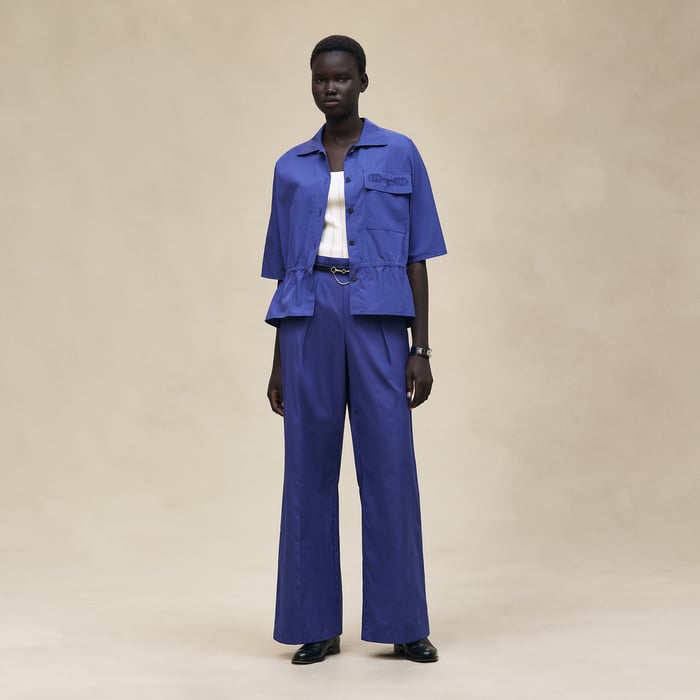 Bleu Roi Embroidered Beach Pants