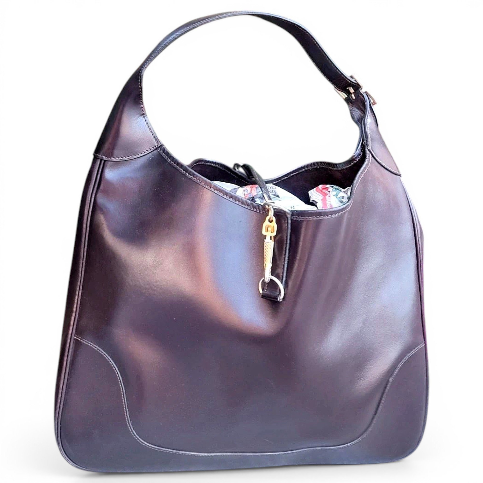 Trim leather handbag