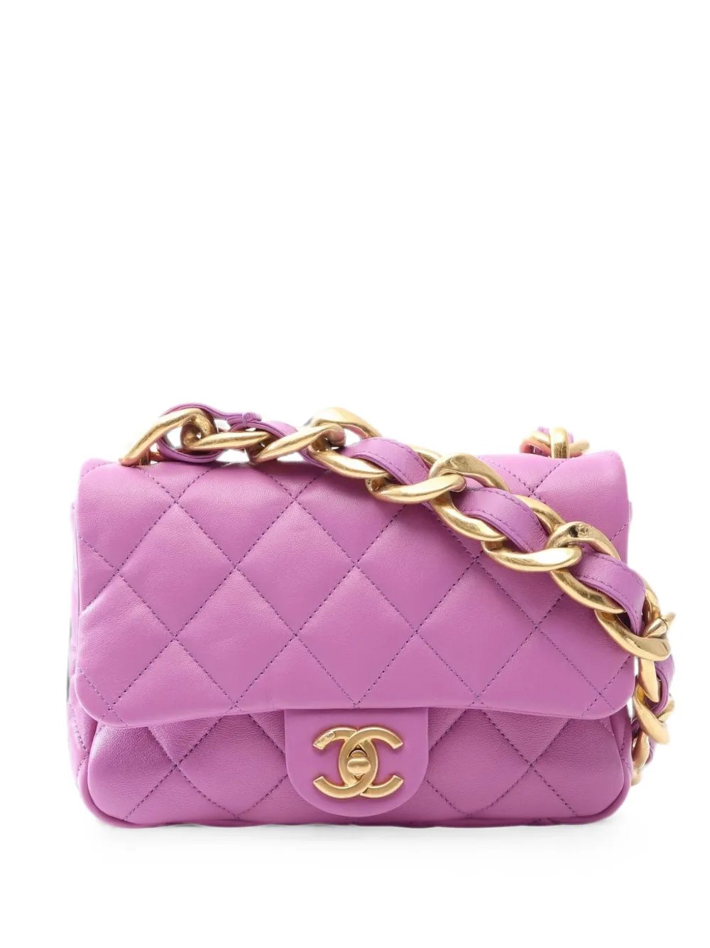 Matelassé chain shoulder bag