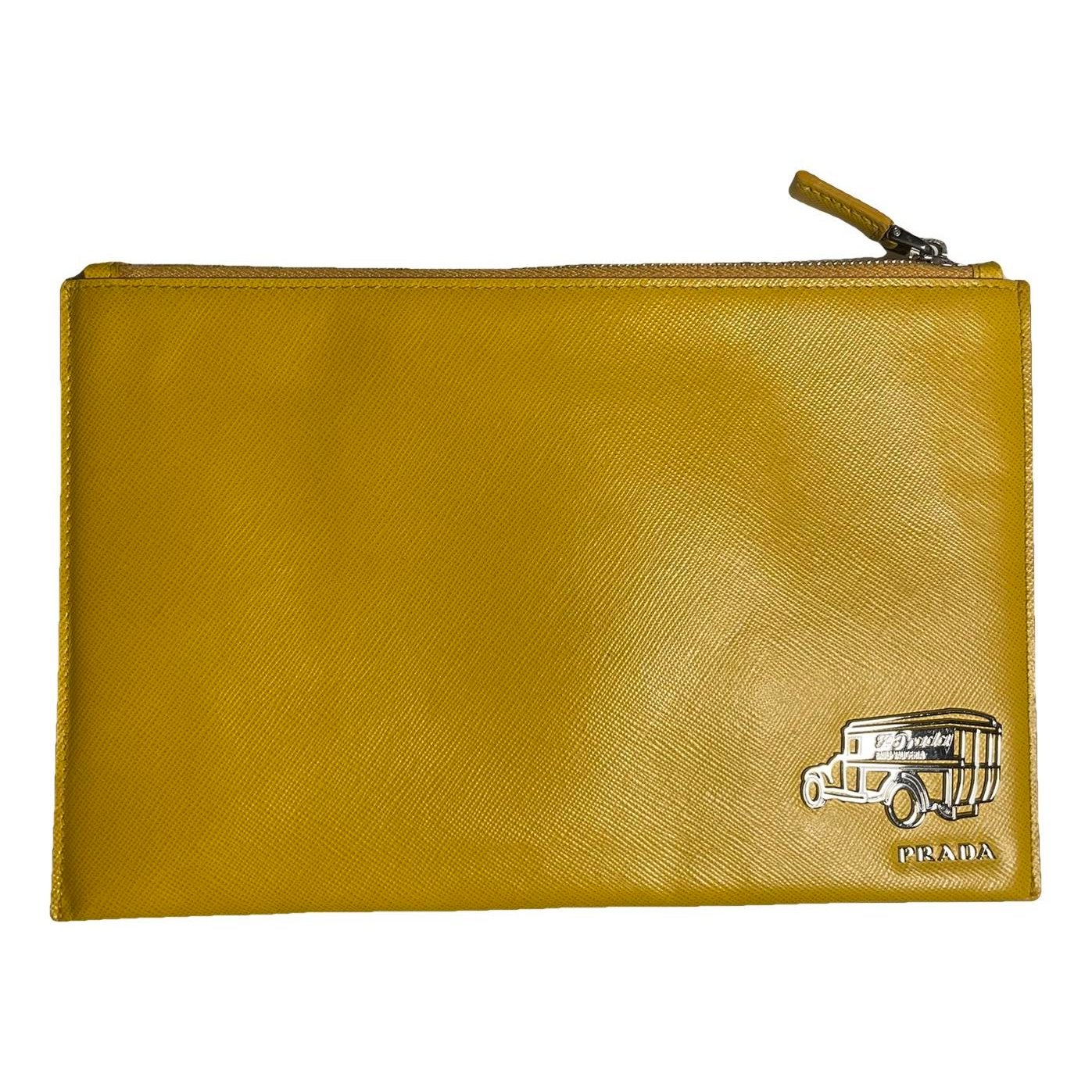 Leather clutch bag