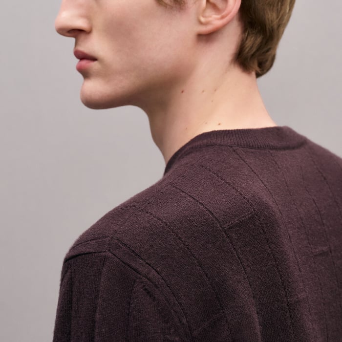 Prunoir "H En Echelle" Crewneck Cashmere Sweater