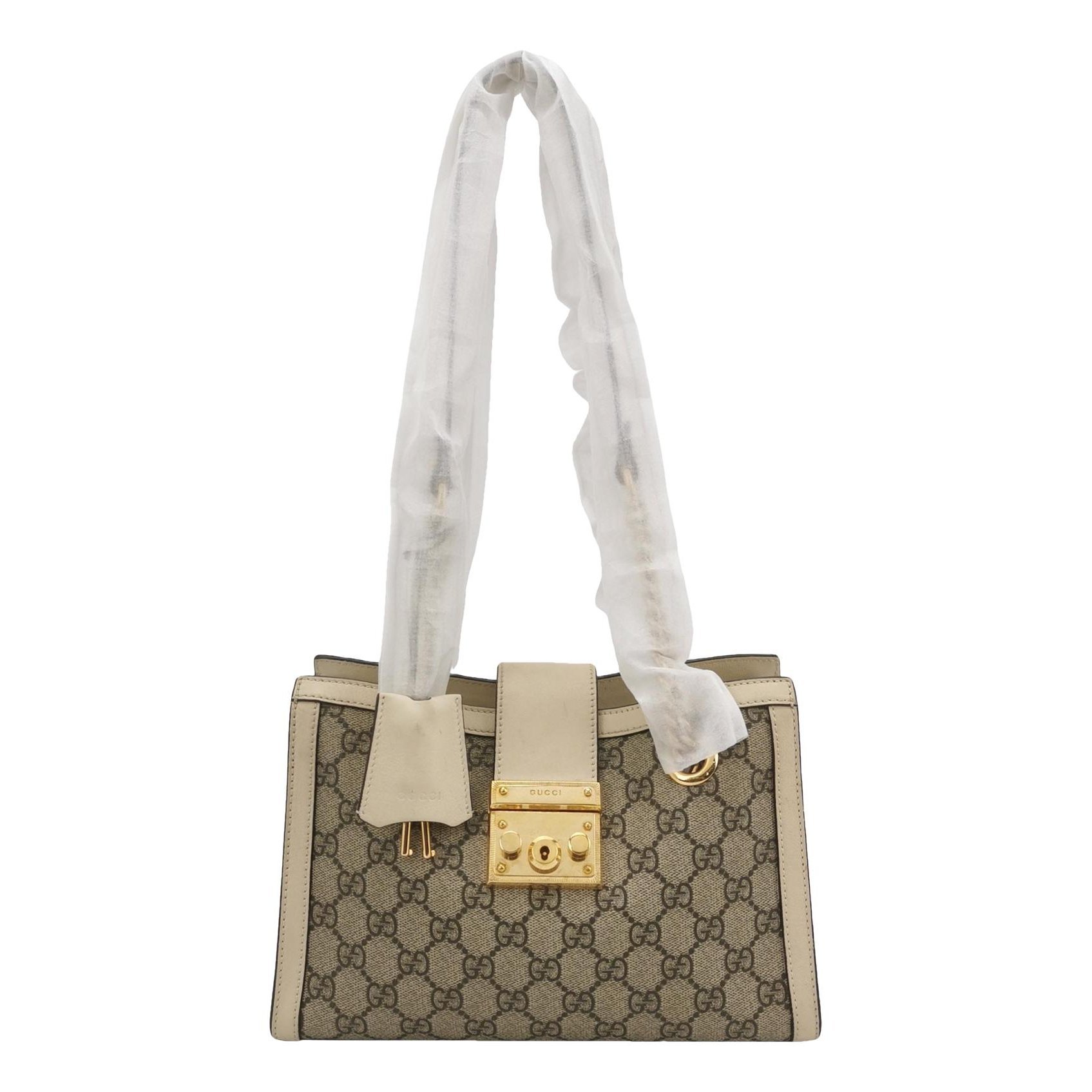 Padlock leather handbag