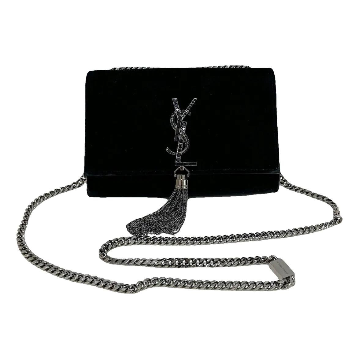 Pompom Kate velvet crossbody bag