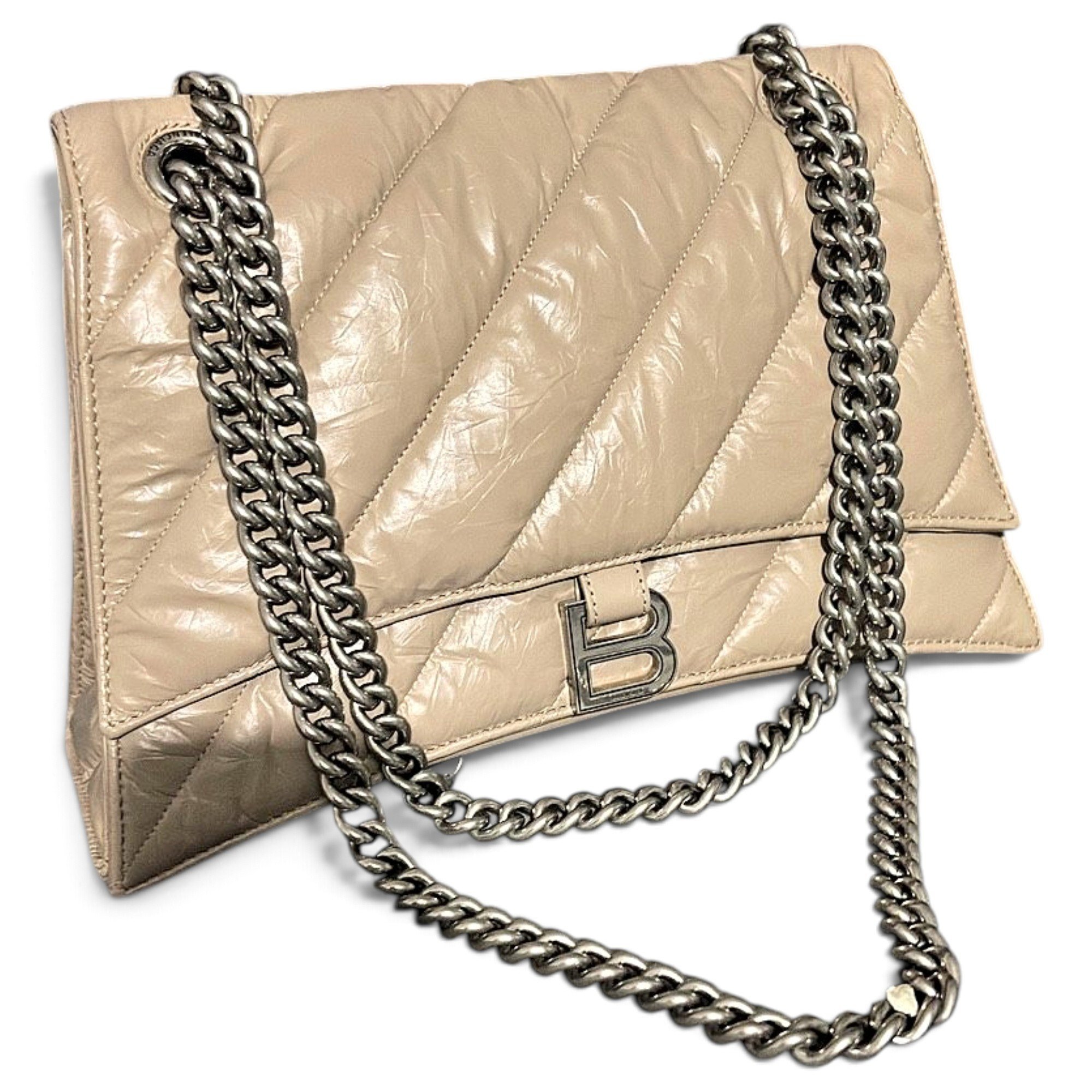 BB chain leather handbag