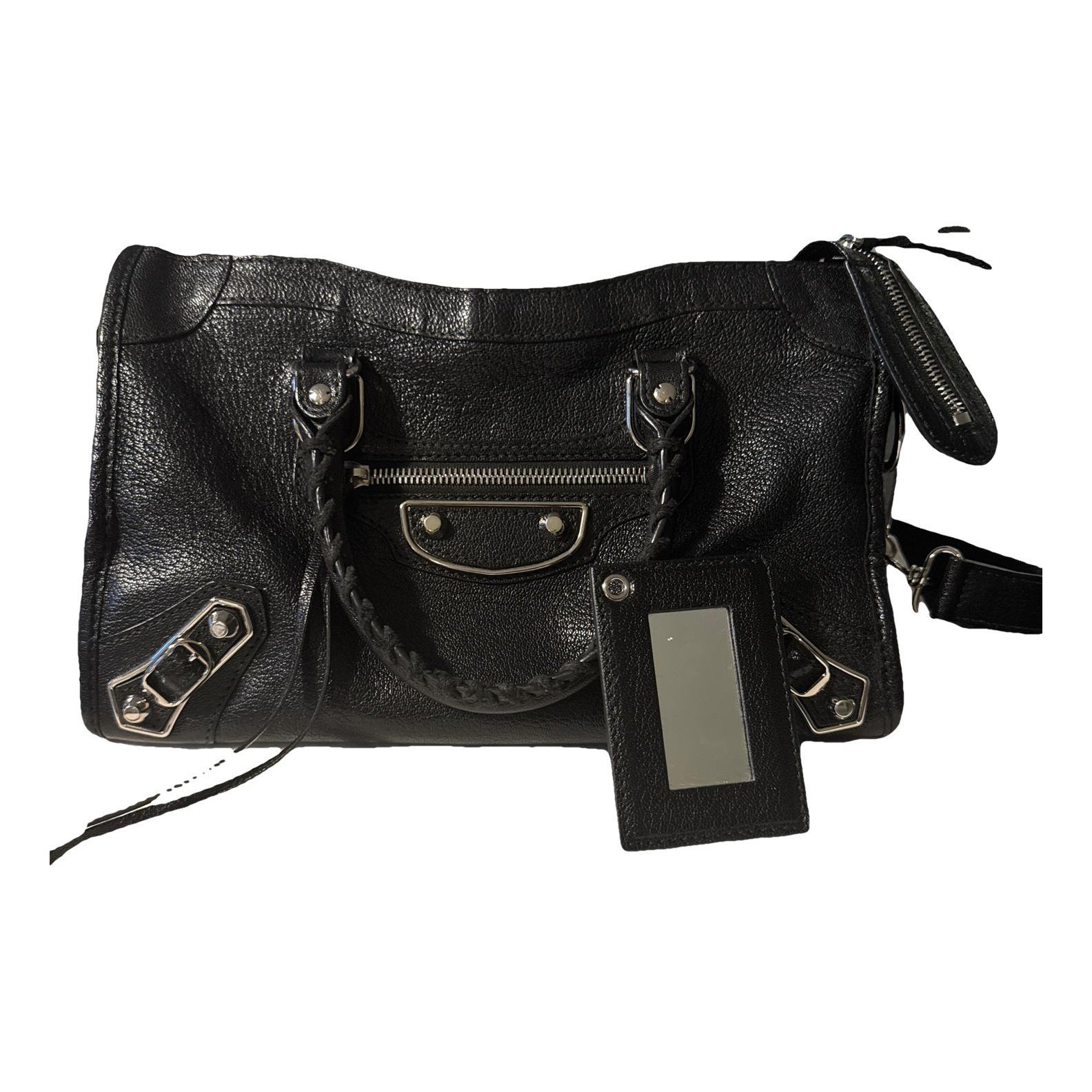 City leather handbag