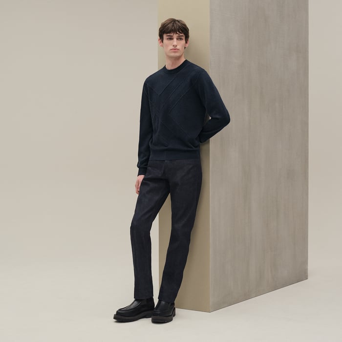 Marine Cashmere "Casaque Ombree" Crewneck Sweater