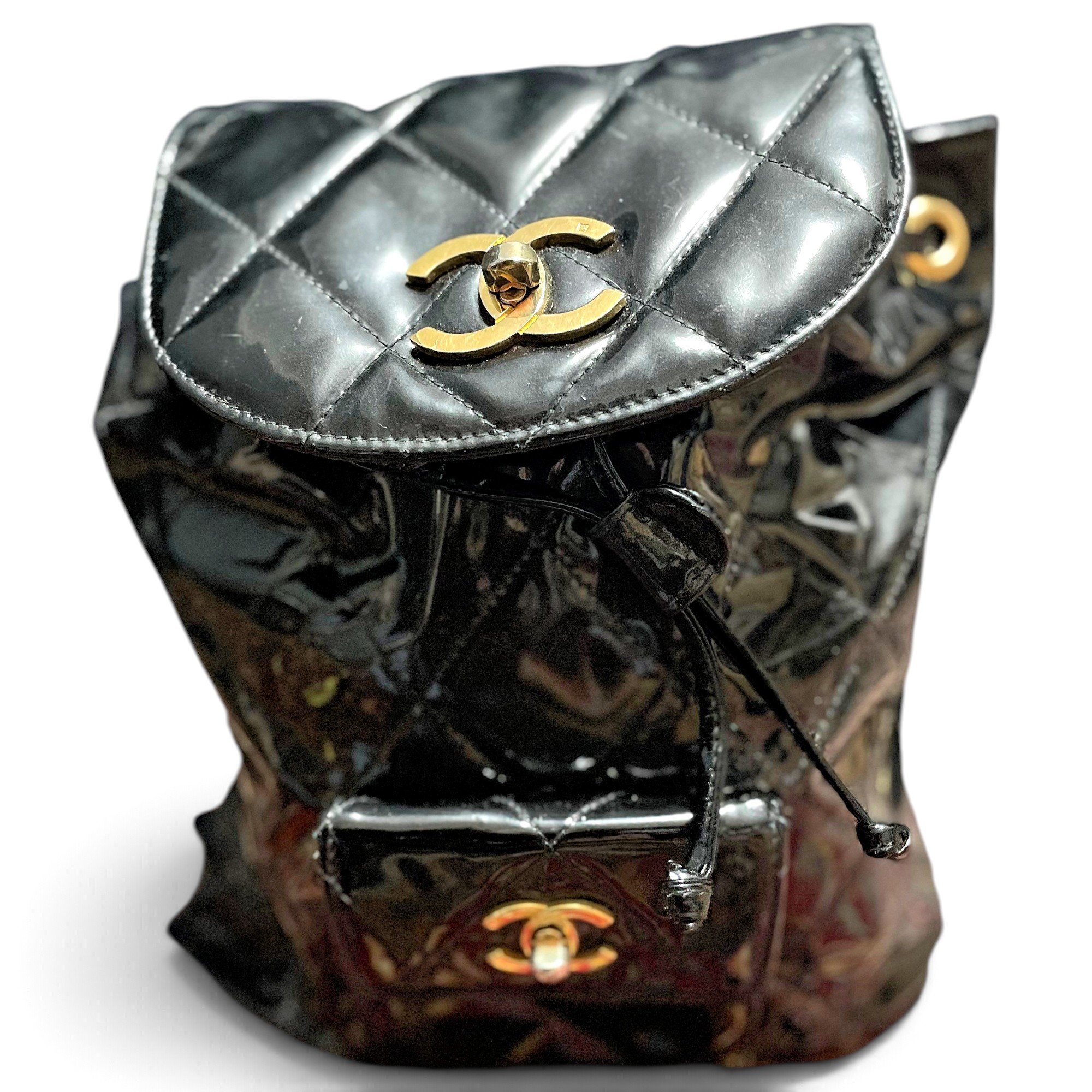 Timeless/Classique Chain patent leather backpack