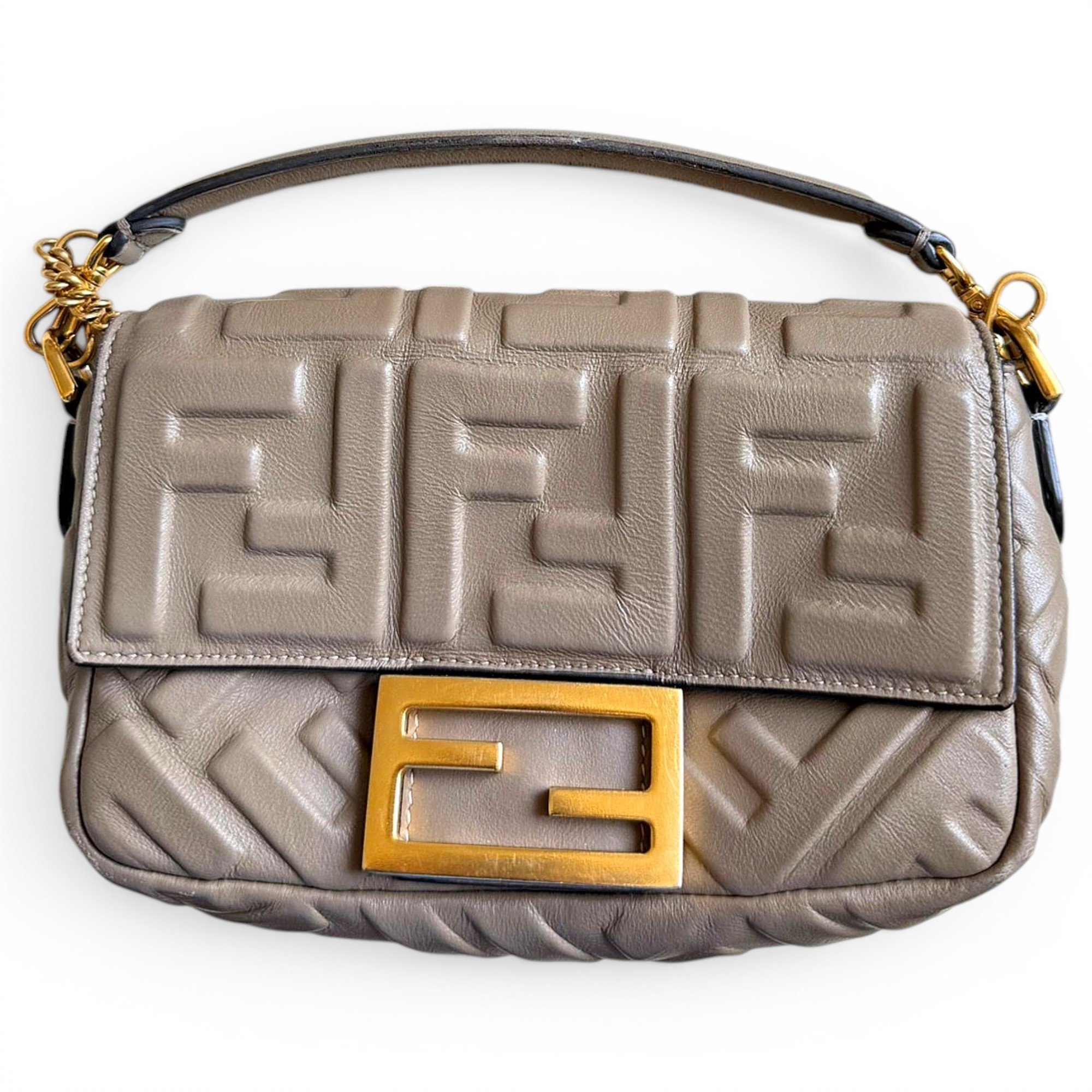 Baguette Chain Midi leather crossbody bag