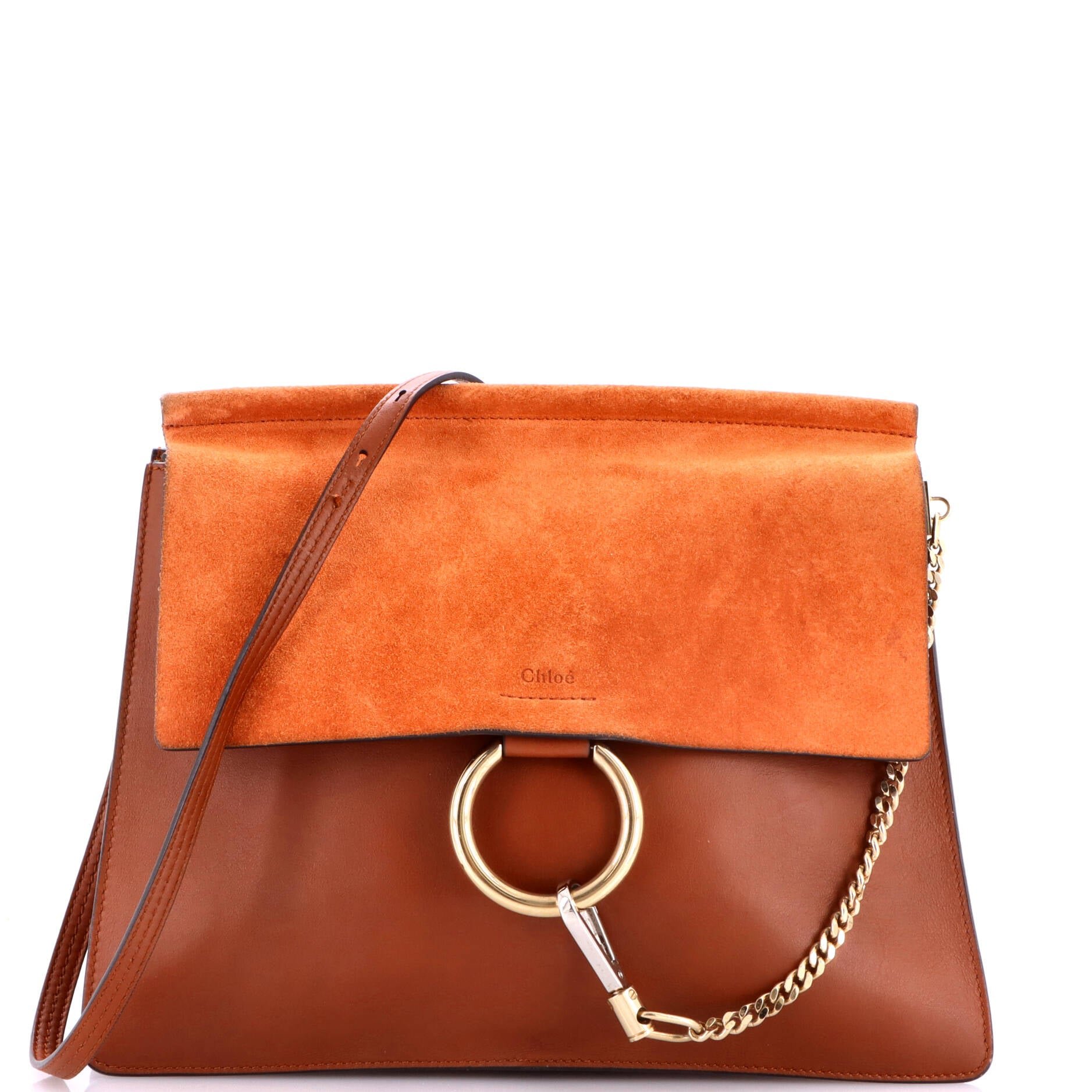 Faye Shoulder Bag Leather and Suede Medium