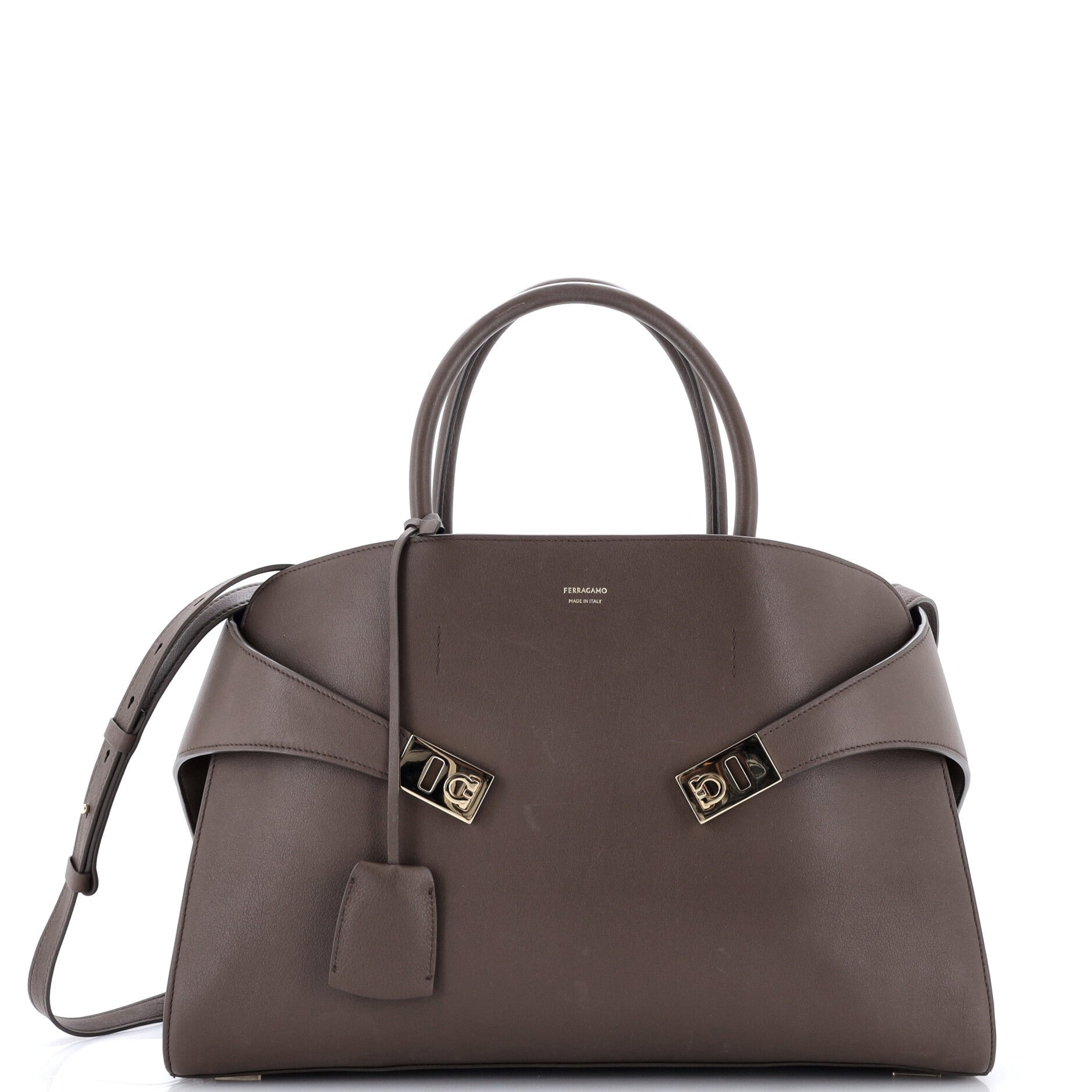Hug Top Handle Bag Leather Large