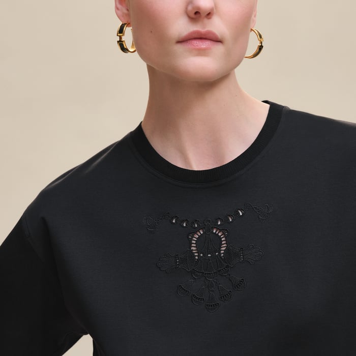 Noir Embroidered Maxi T-shirt