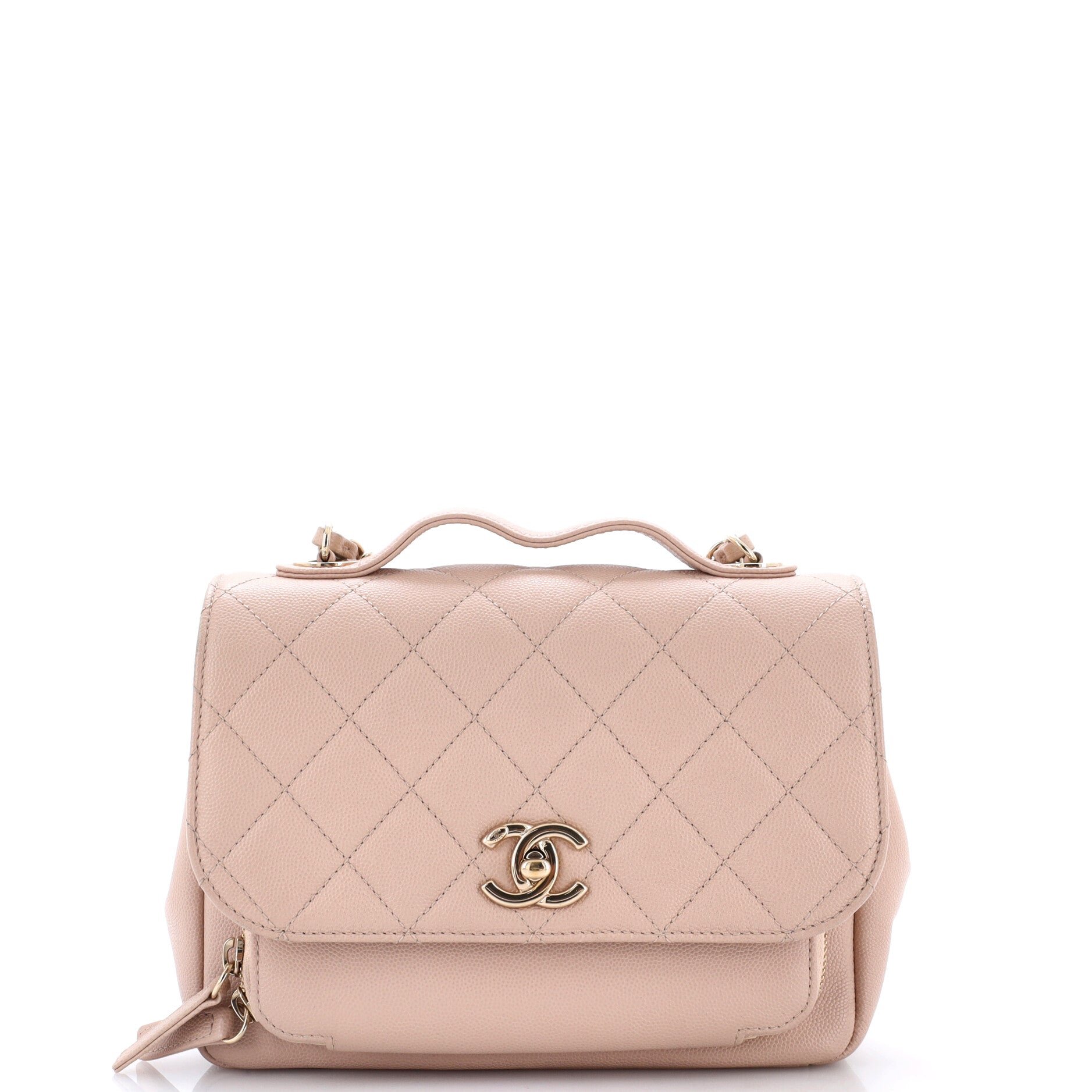 Business Affinity Flap Bag Quilted Caviar Small