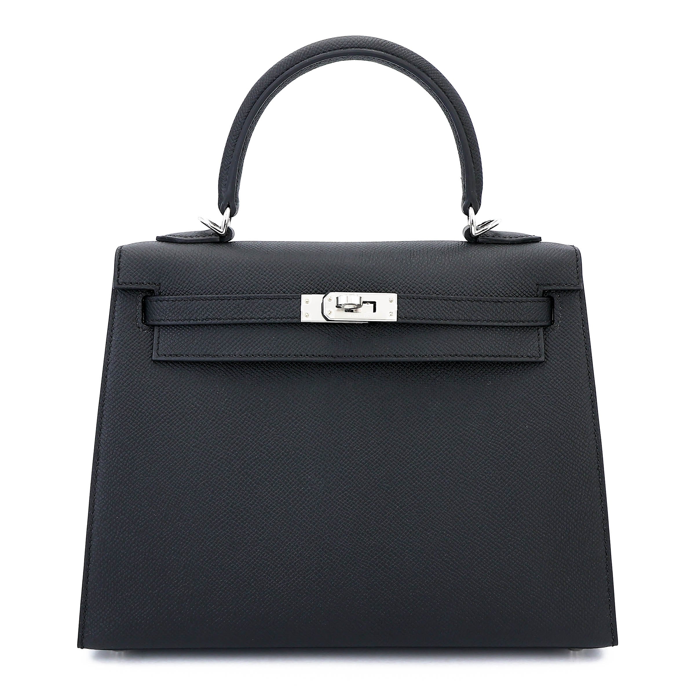 Brand New ( Rank N ) HERMÈS Kelly 25 Sellier Noir (89) Epsom Palladium hardware G (2026)