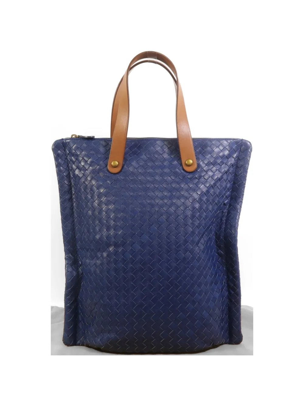 top-handles woven calfskin tote bag