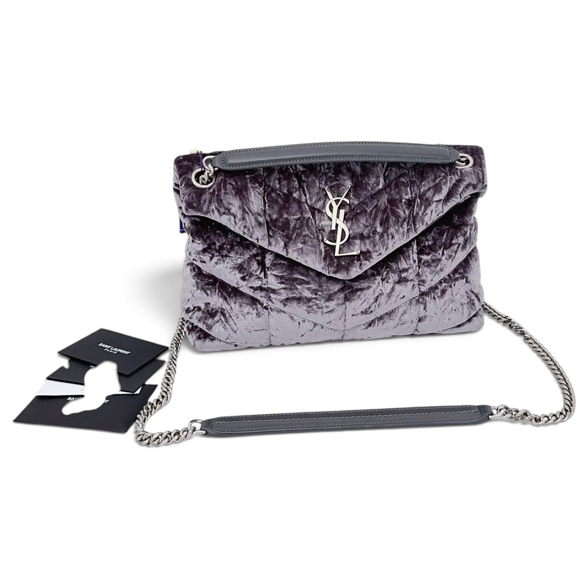 Saint Laurent Loulou Puffer velvet handbag