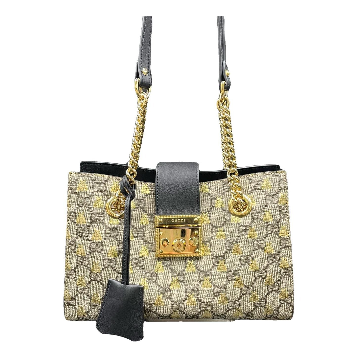 Padlock leather handbag