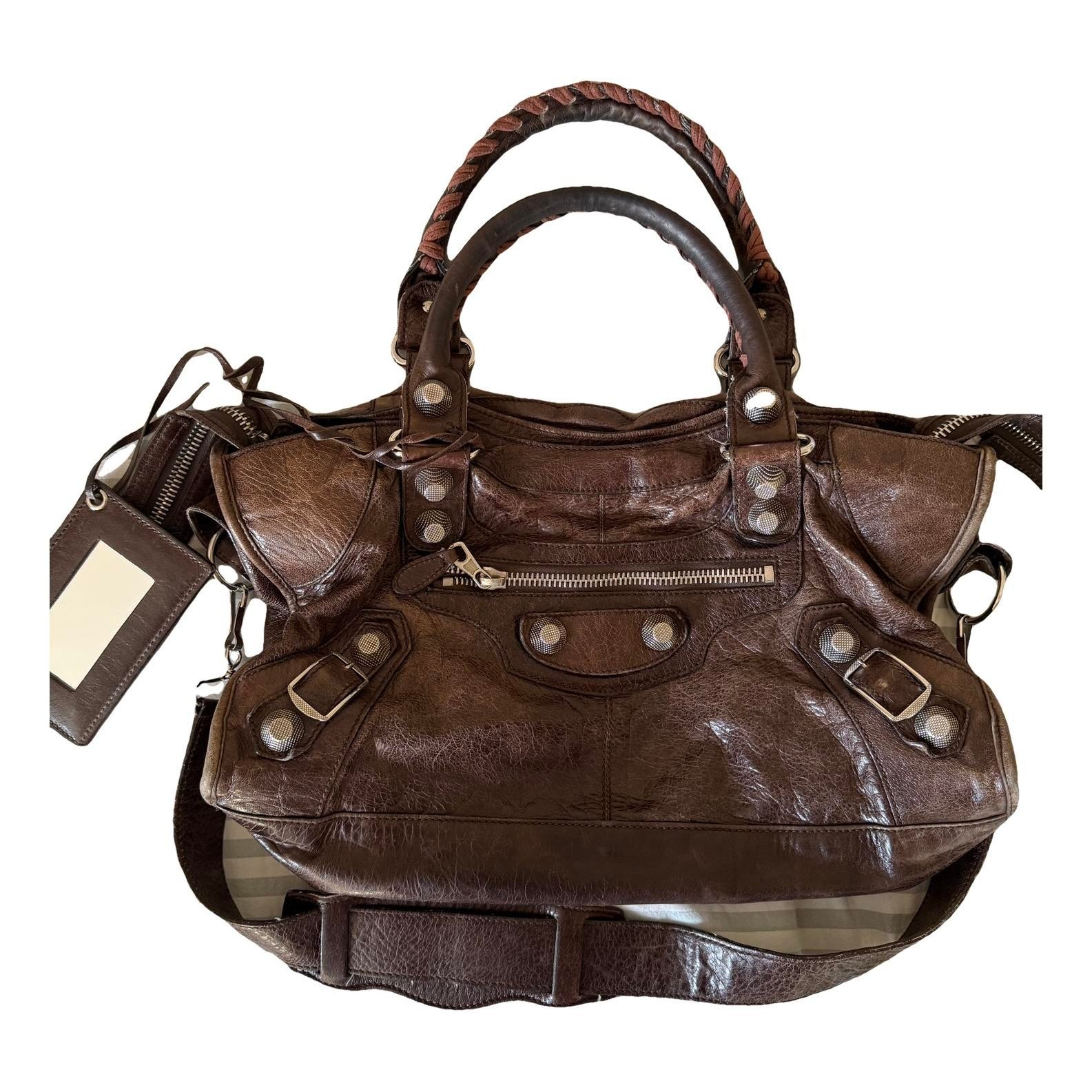 City leather handbag