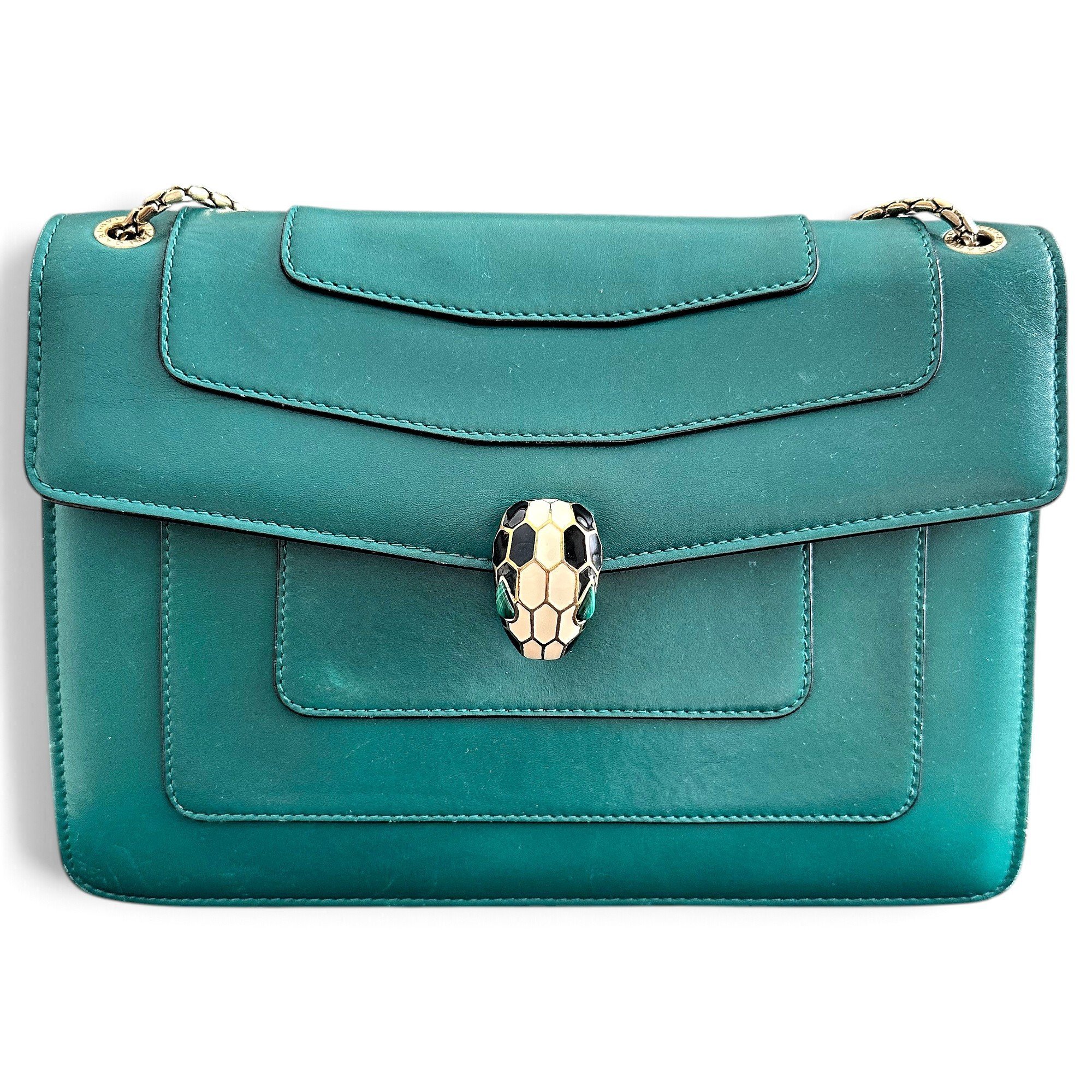 Serpenti leather handbag