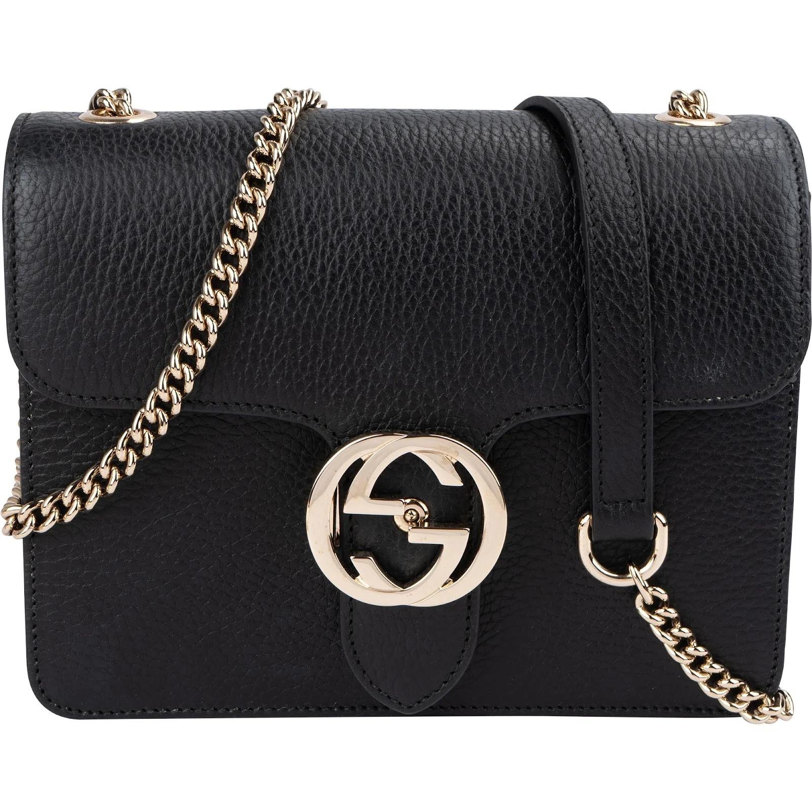 Interlocking leather crossbody bag