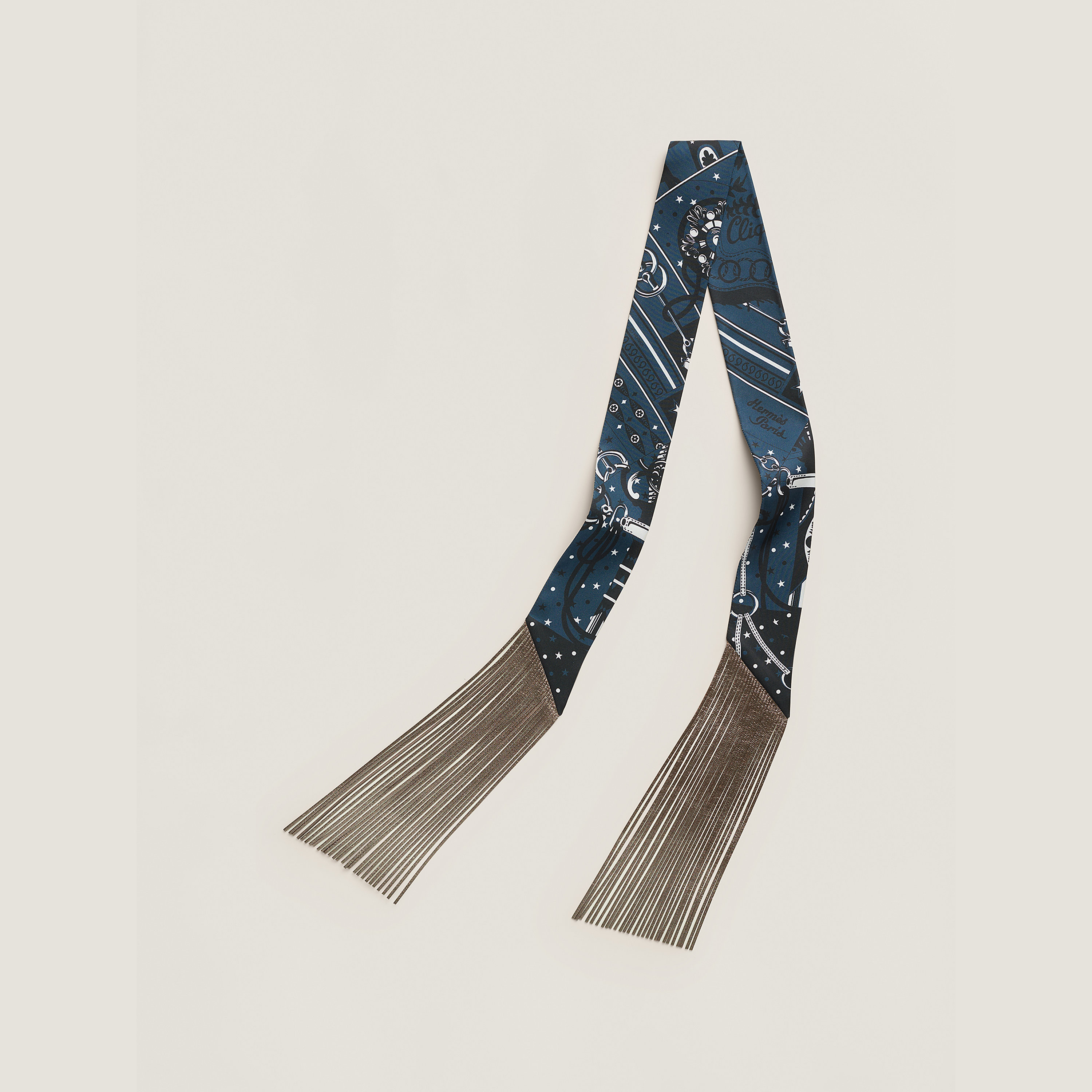 Bandana leather fringes Twilly
