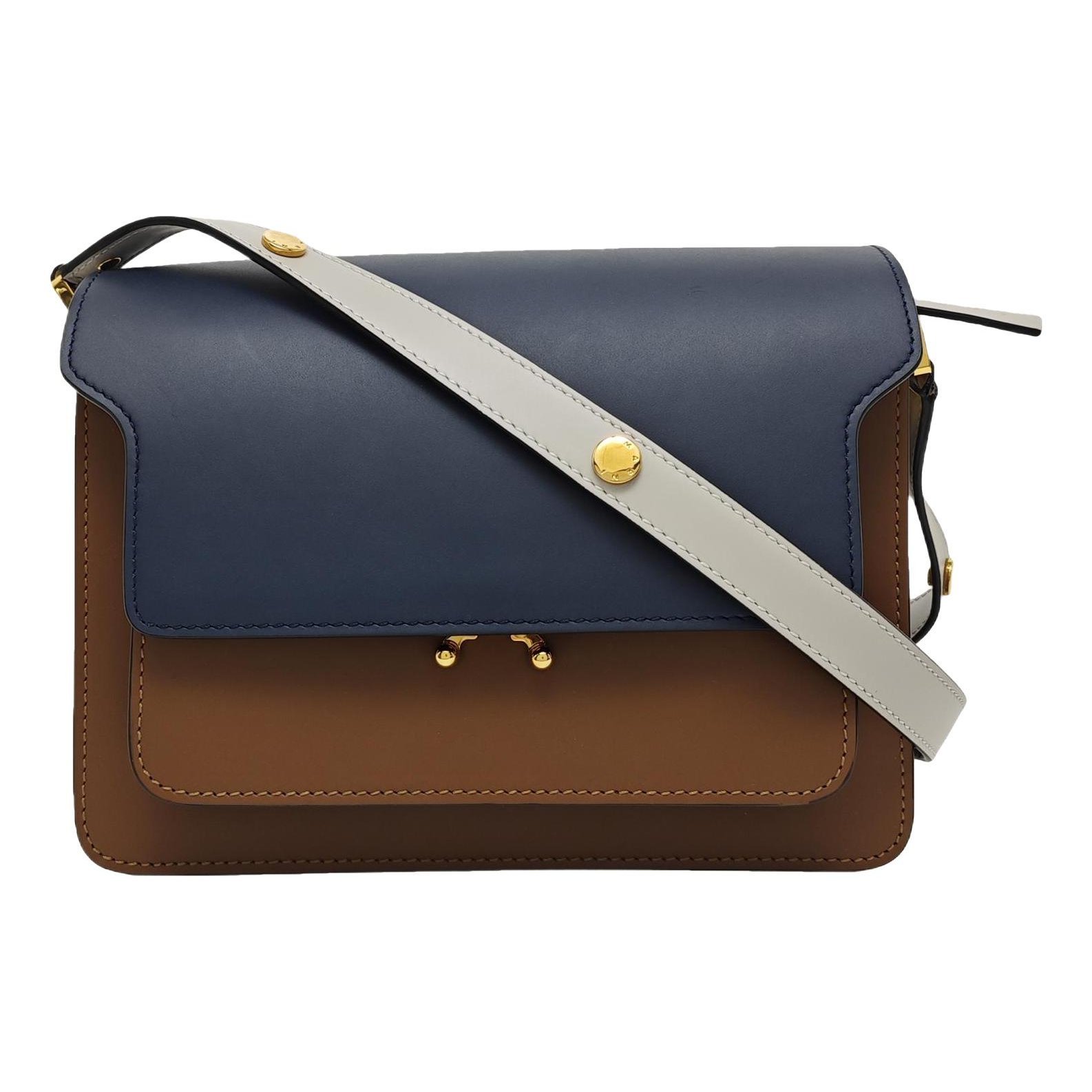 Trunk leather crossbody bag