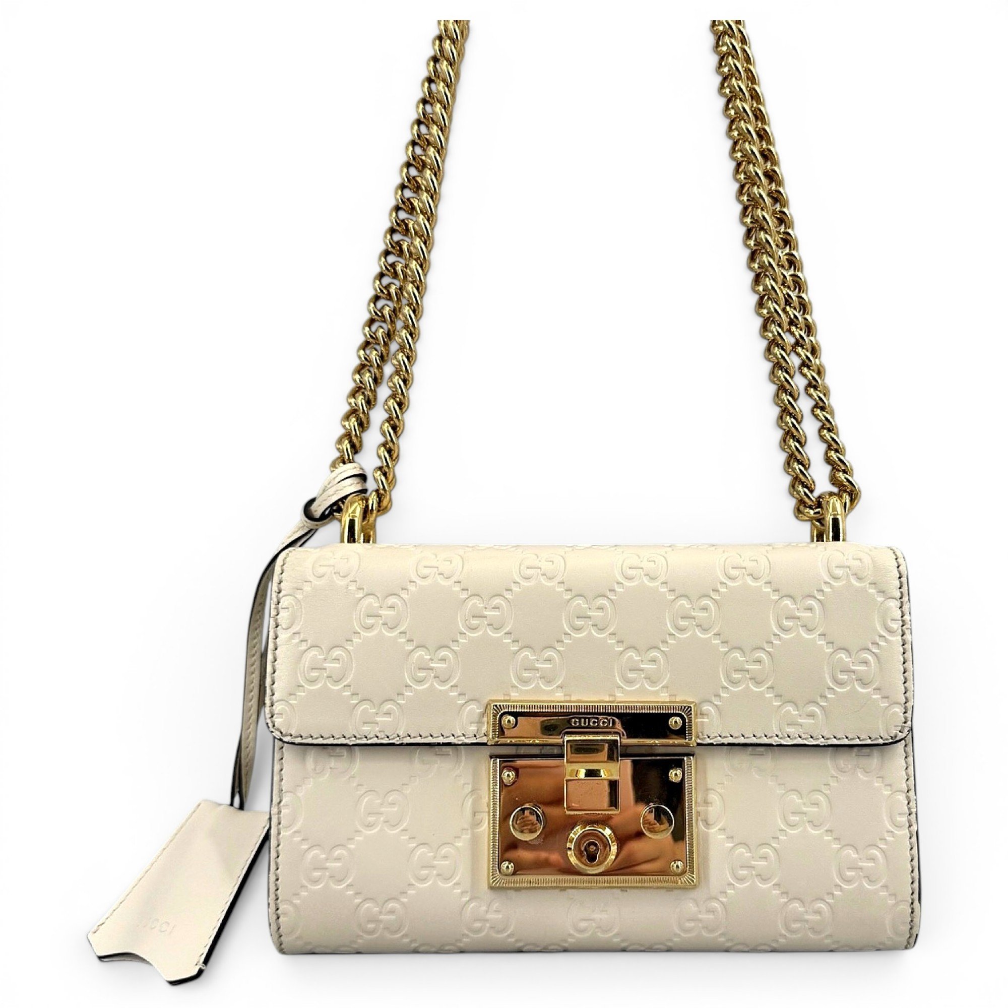Padlock leather handbag
