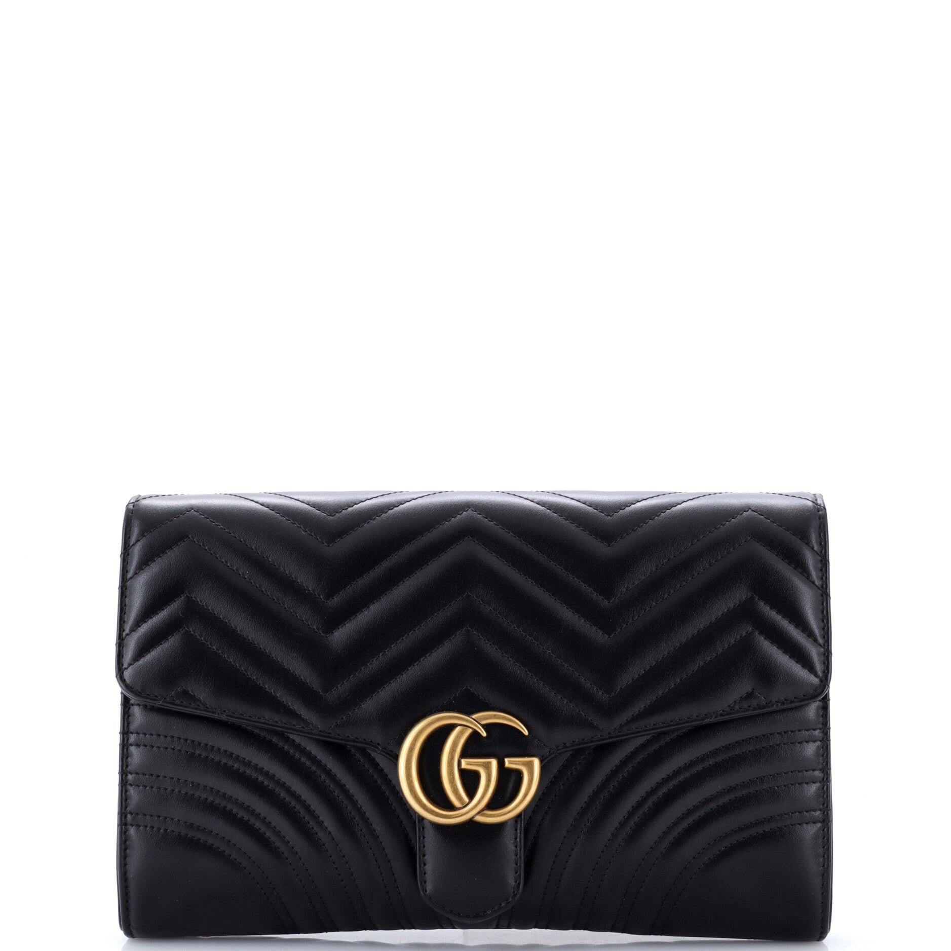 GG Marmont Flap Clutch Matelasse Leather