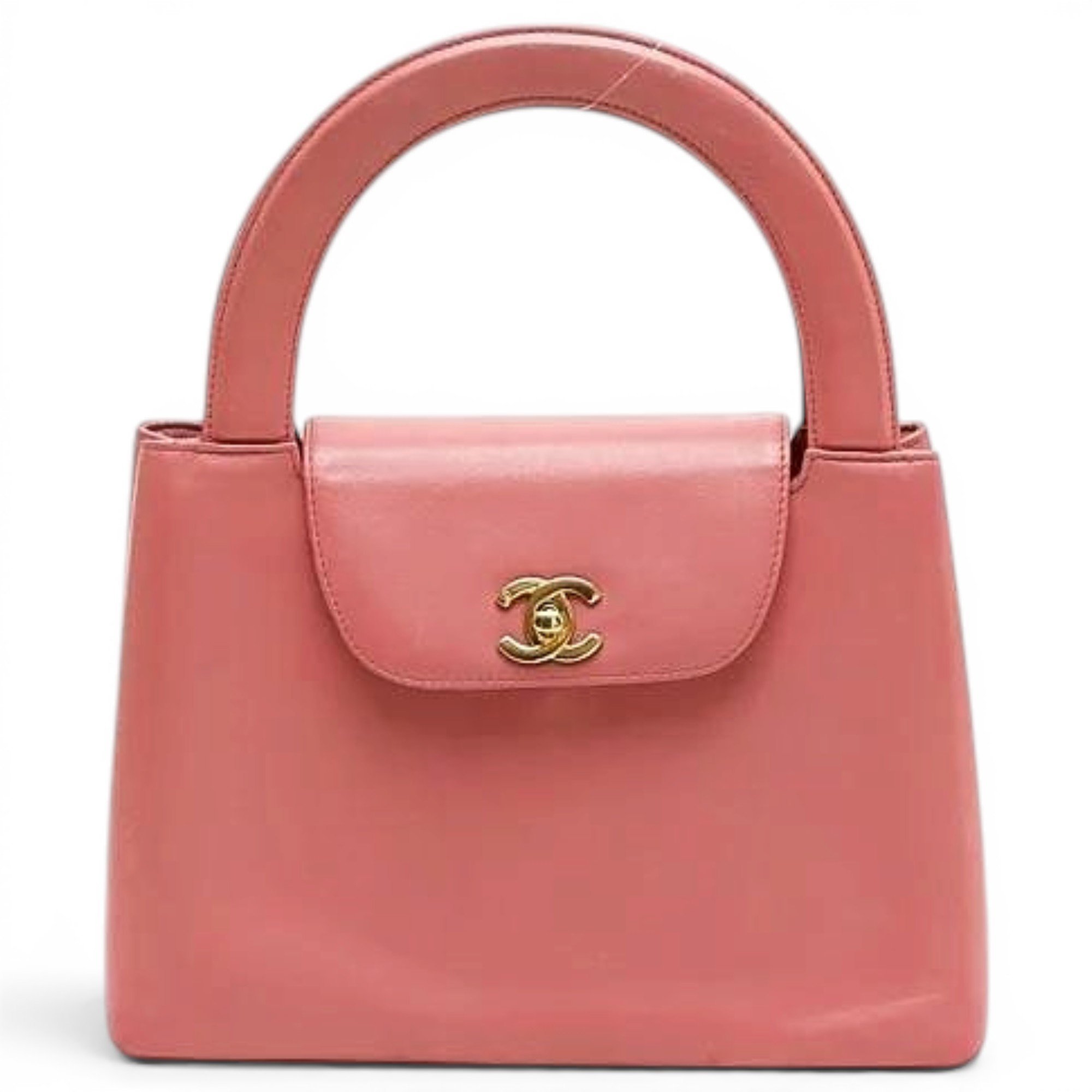 Trendy CC Top Handle leather handbag