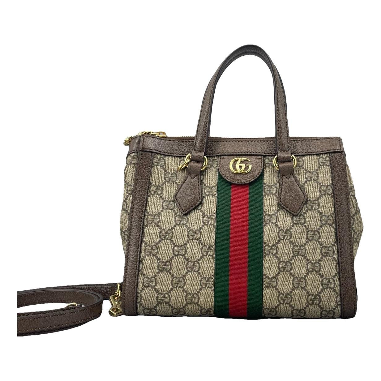 Ophidia Top Handle leather handbag