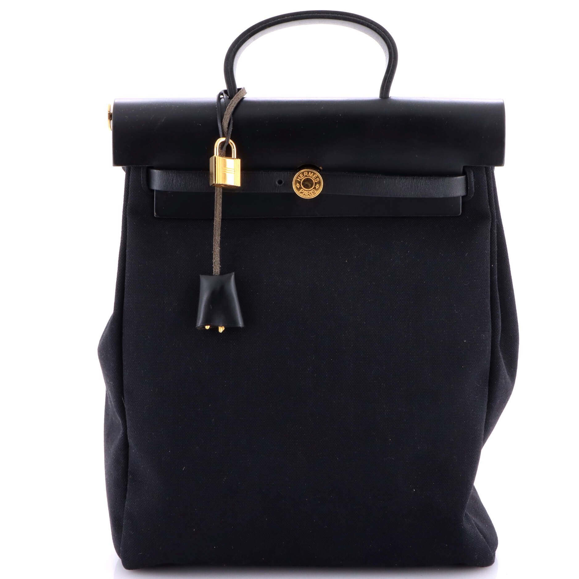 Hermes Herbag A Dos Zip Backpack Toile and Leather