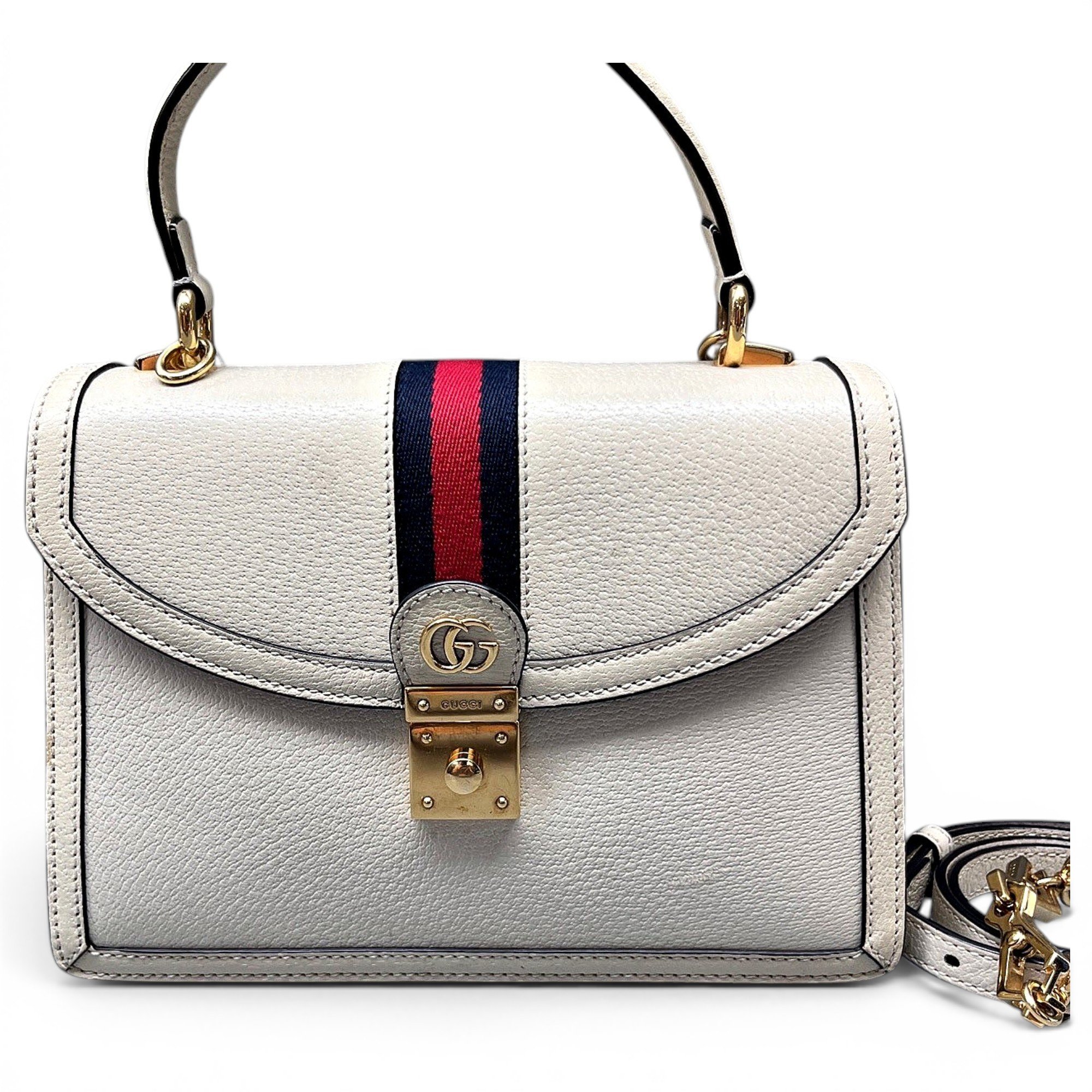 Ophidia Flap Top Handle leather handbag