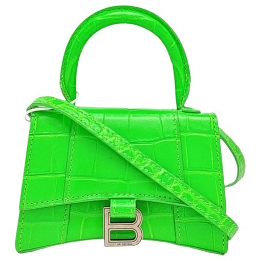 Hourglass leather handbag