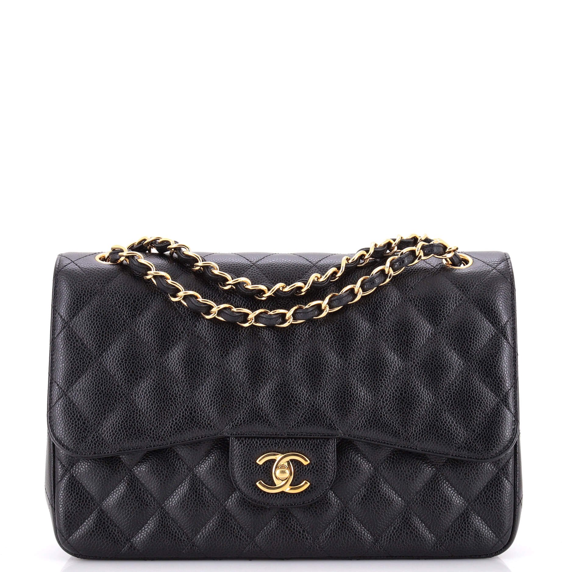 Classic Double Flap Bag Quilted Caviar Jumbo