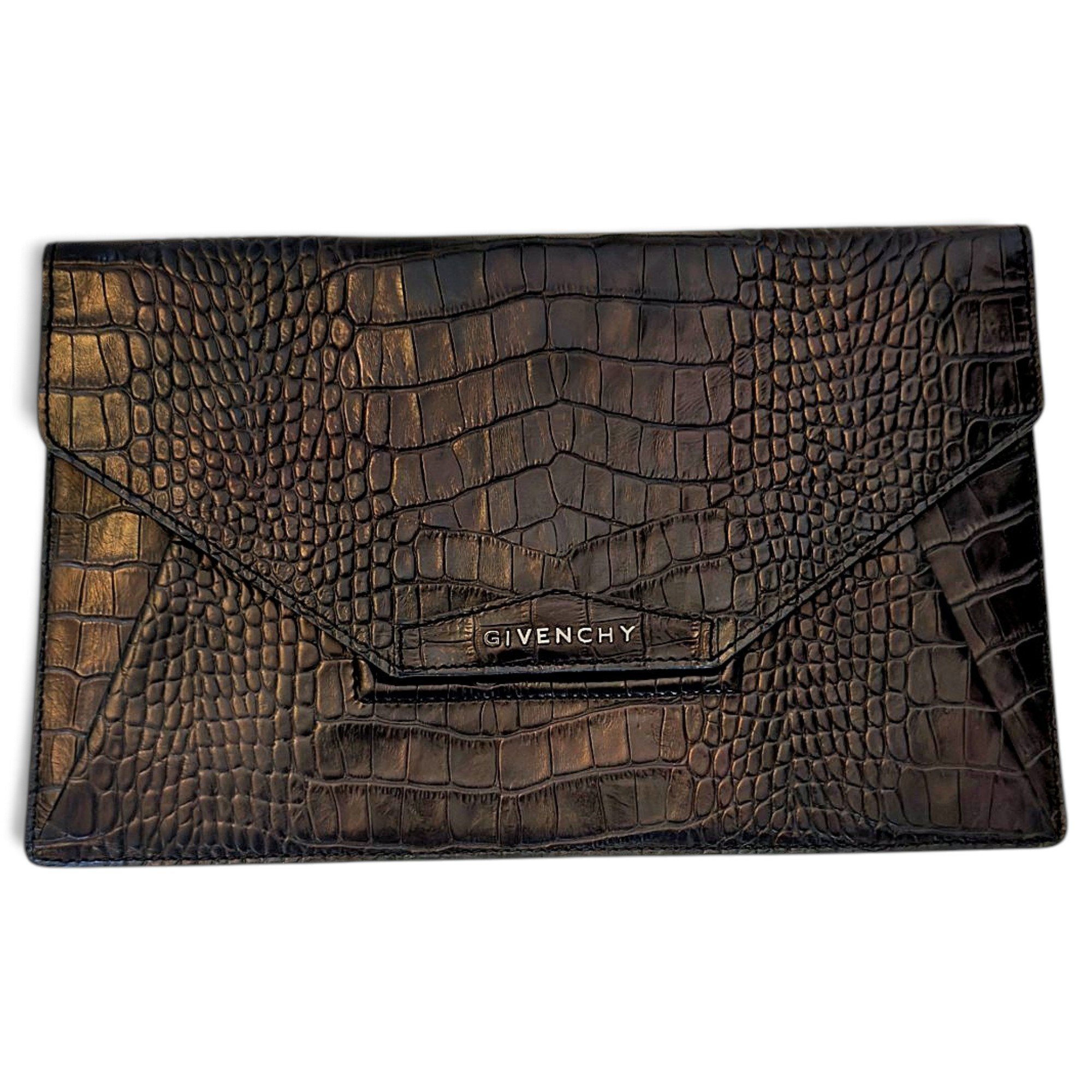 Leather clutch bag