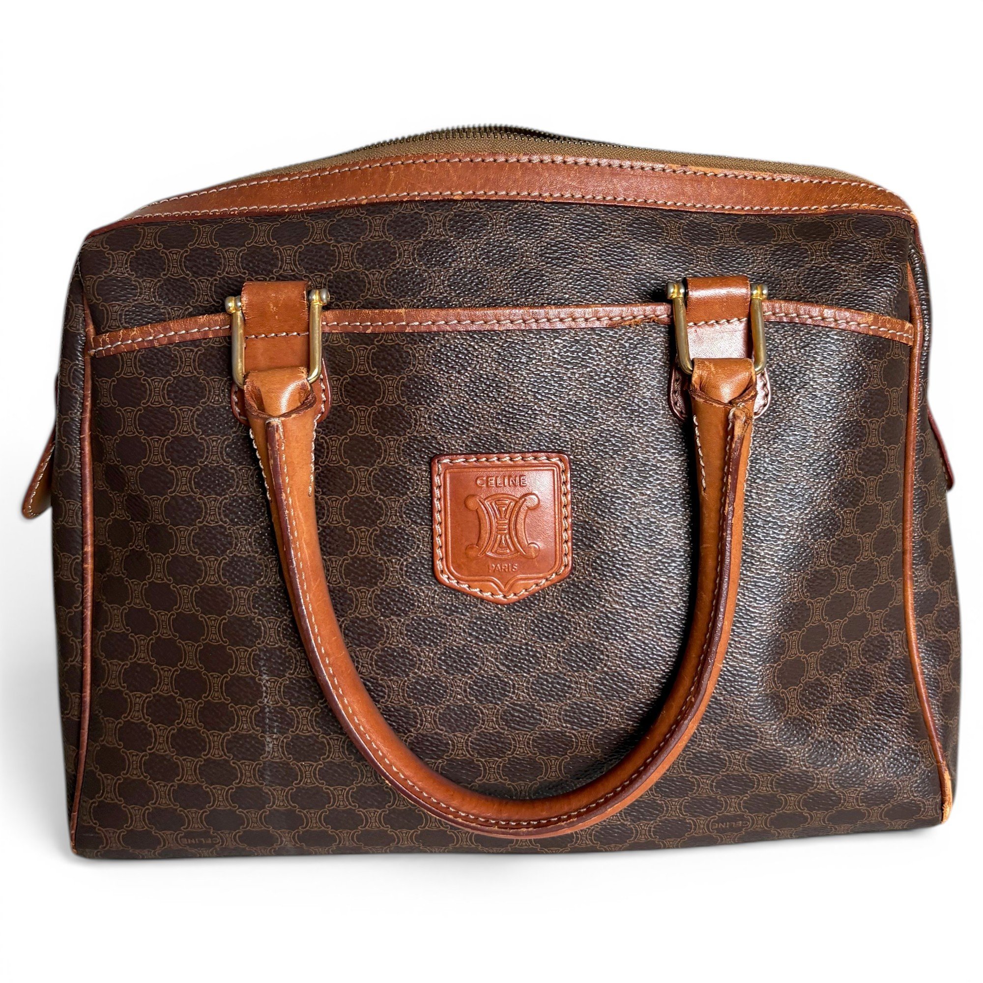 Leather bowling bag