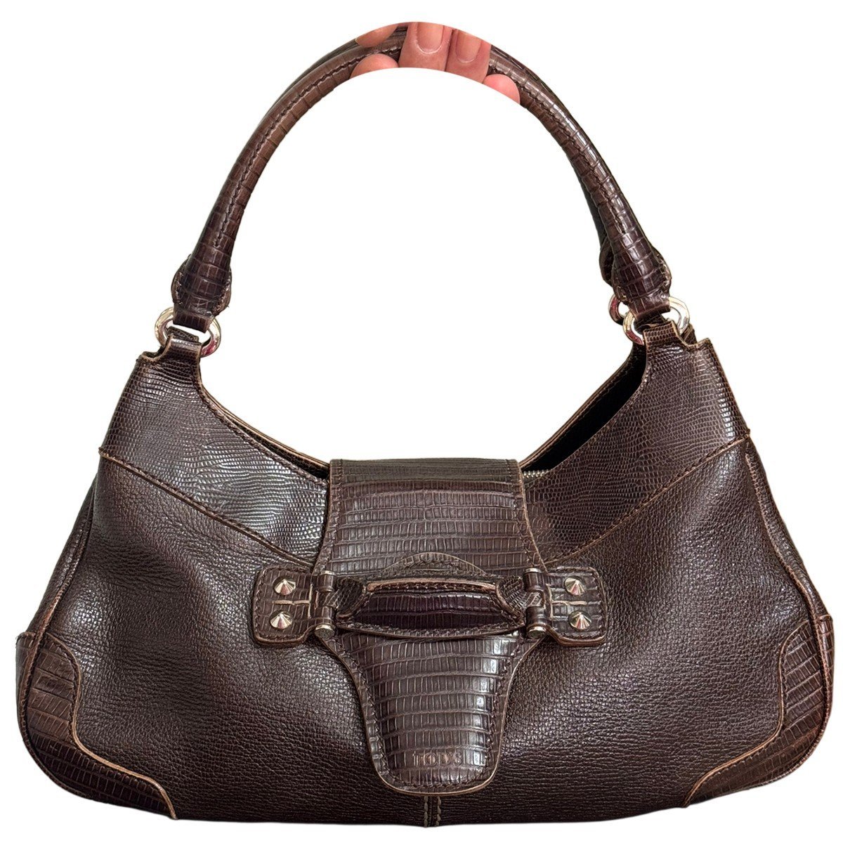 Shopping Media leather handbag