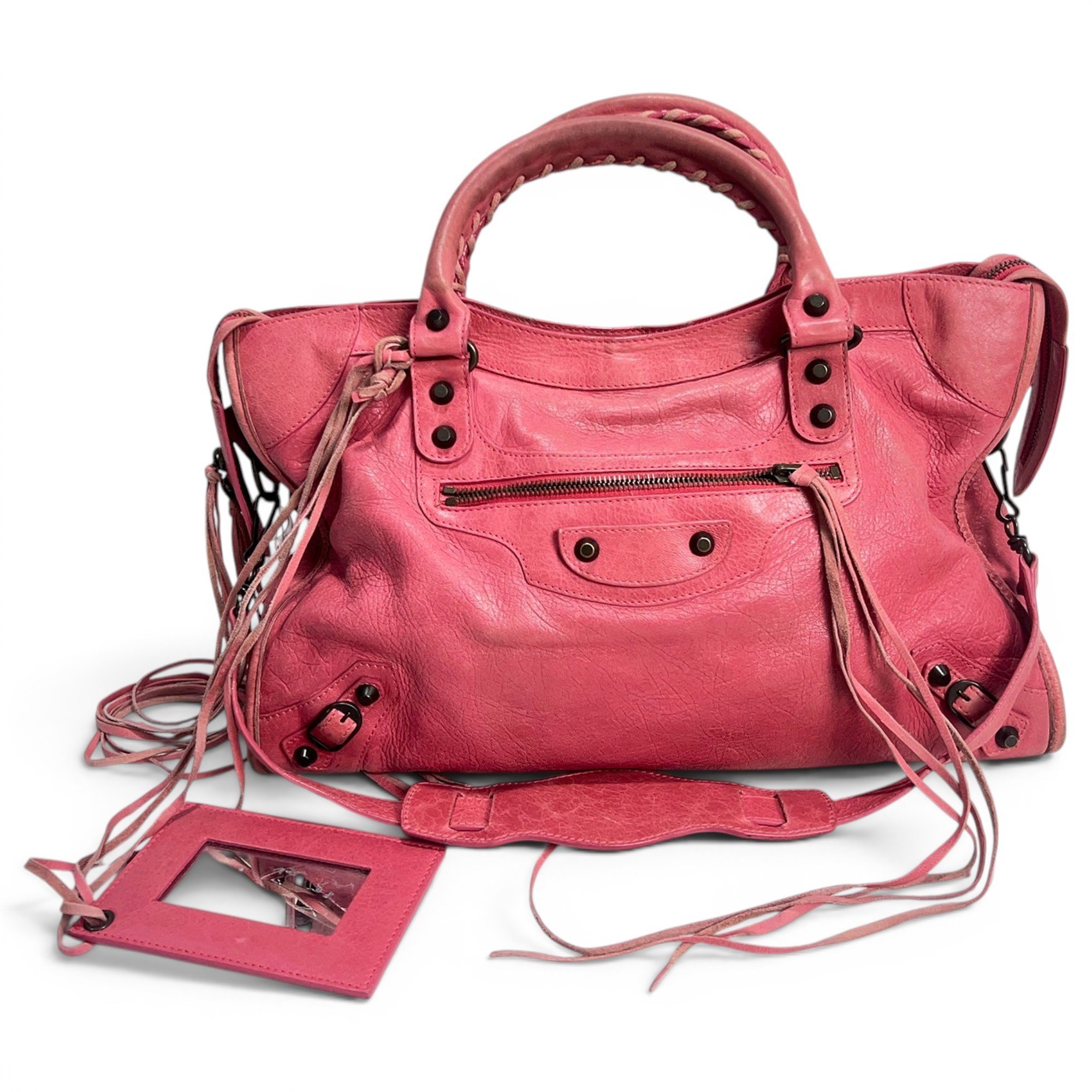 City leather handbag