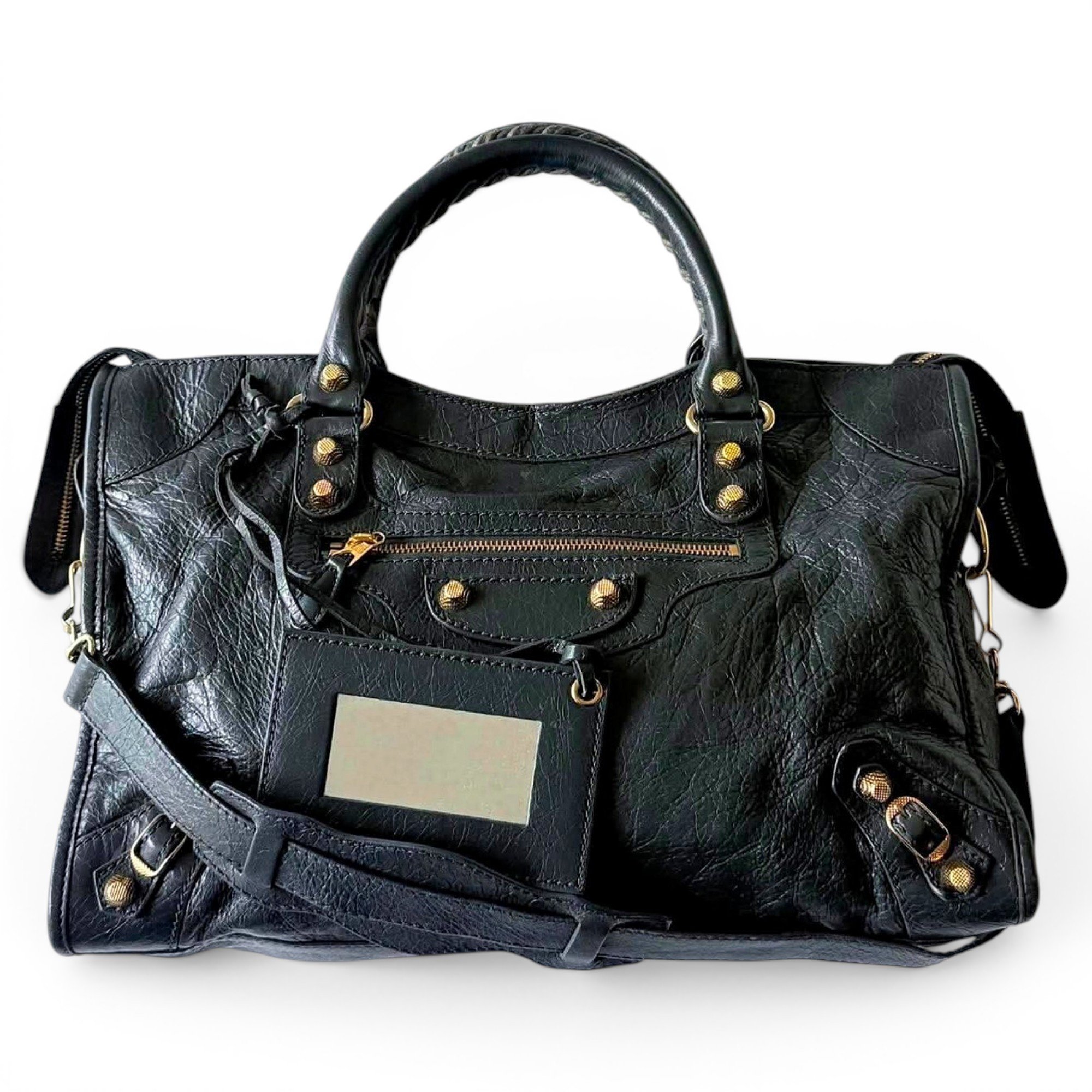 City leather handbag