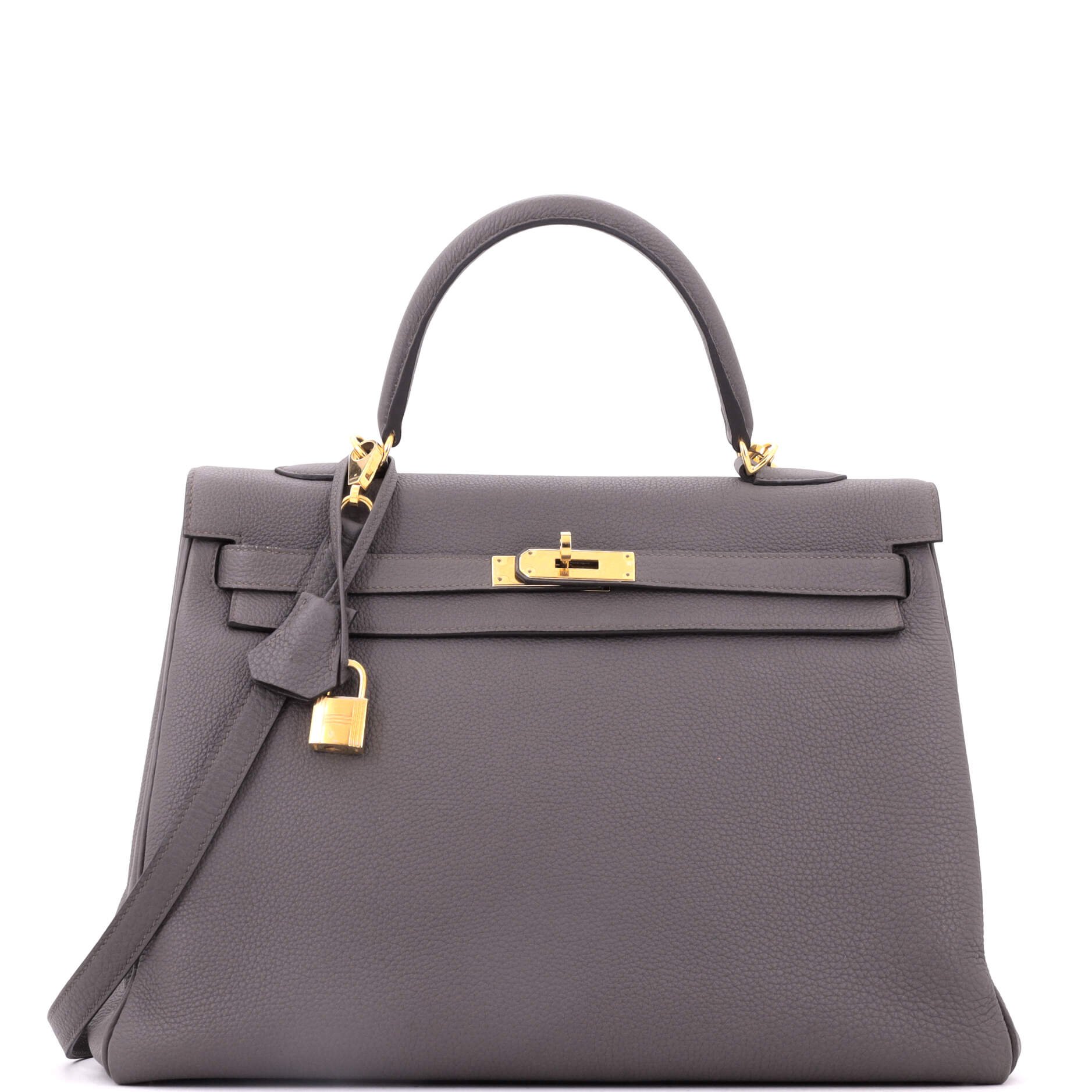 Kelly Handbag Grey Togo with Gold Hardware 35