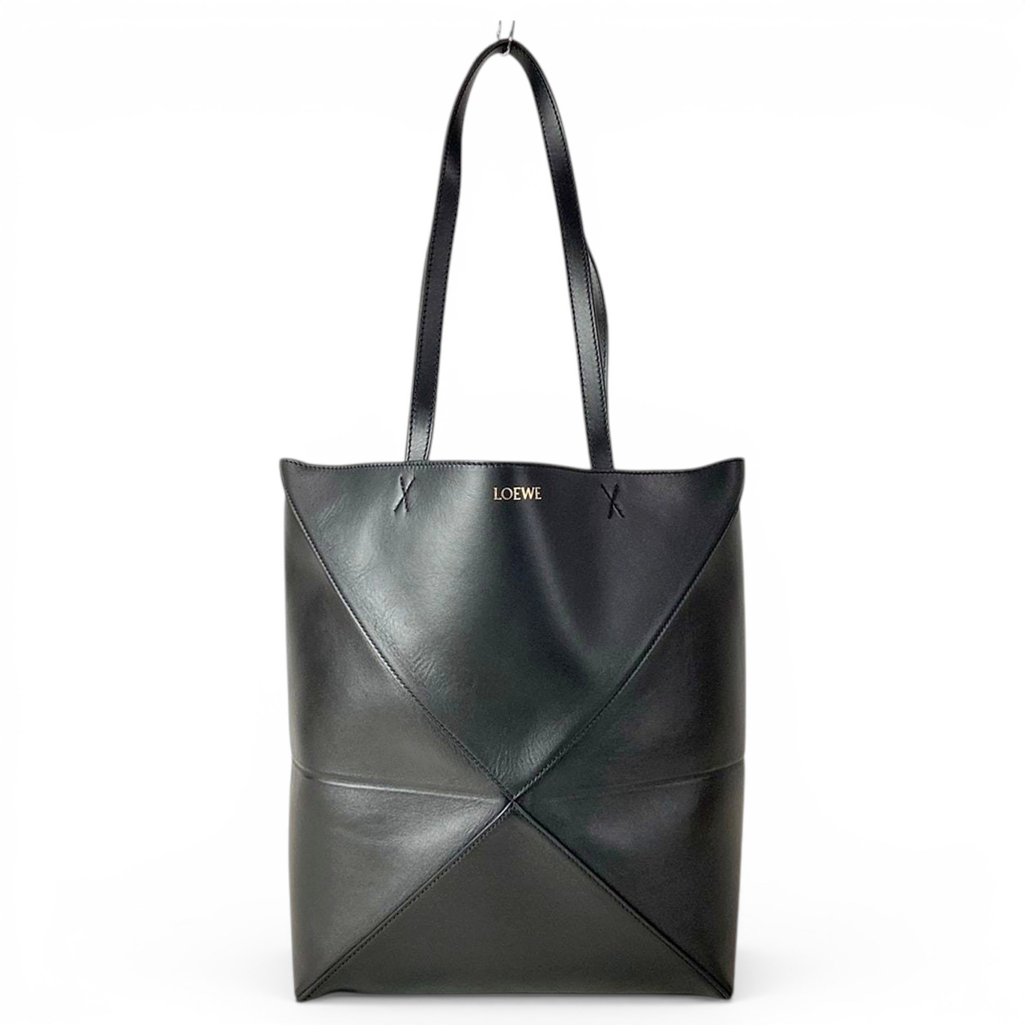 Puzzle leather tote