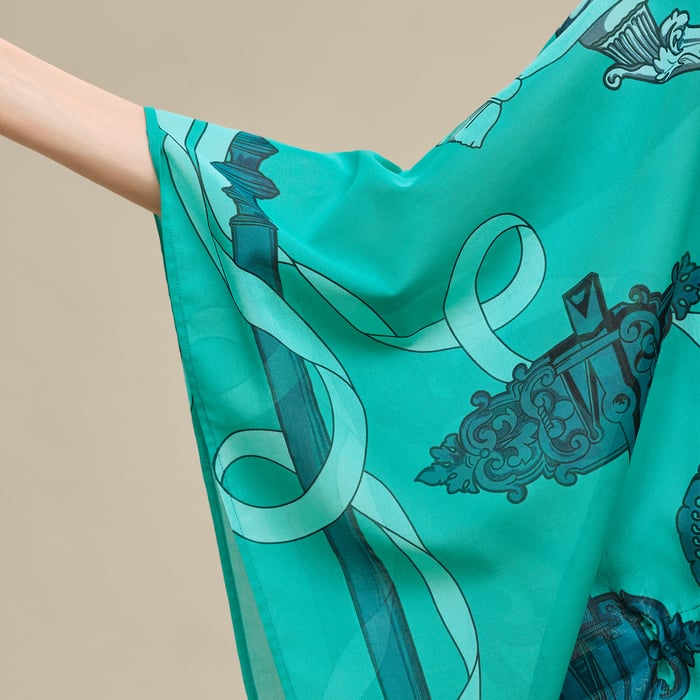 Vert Tourmaline "Ferronnerie Remix" Beach Caftan