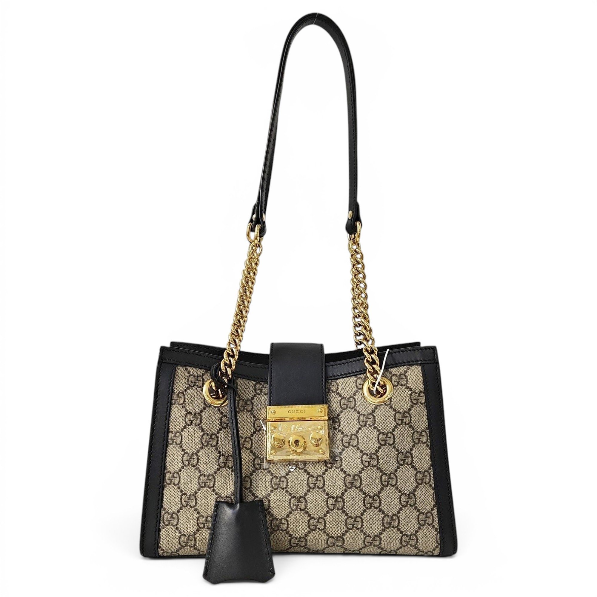 Padlock leather handbag
