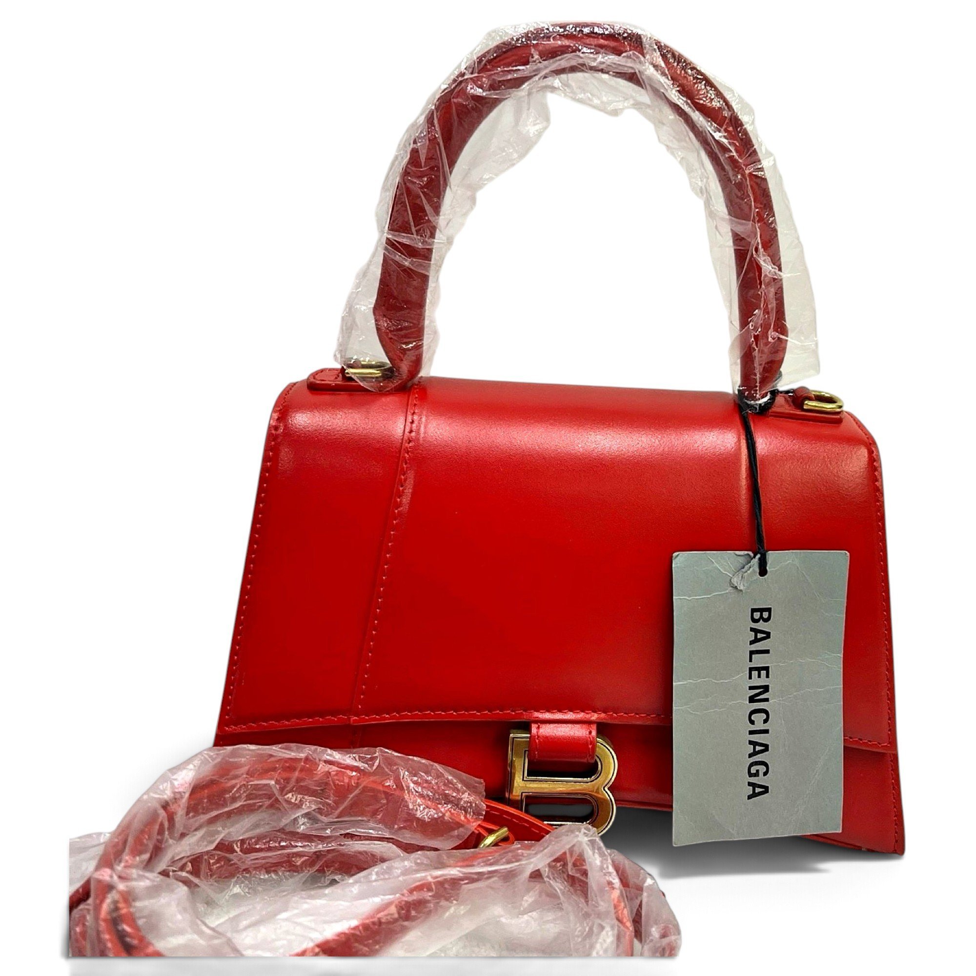 Hourglass leather handbag