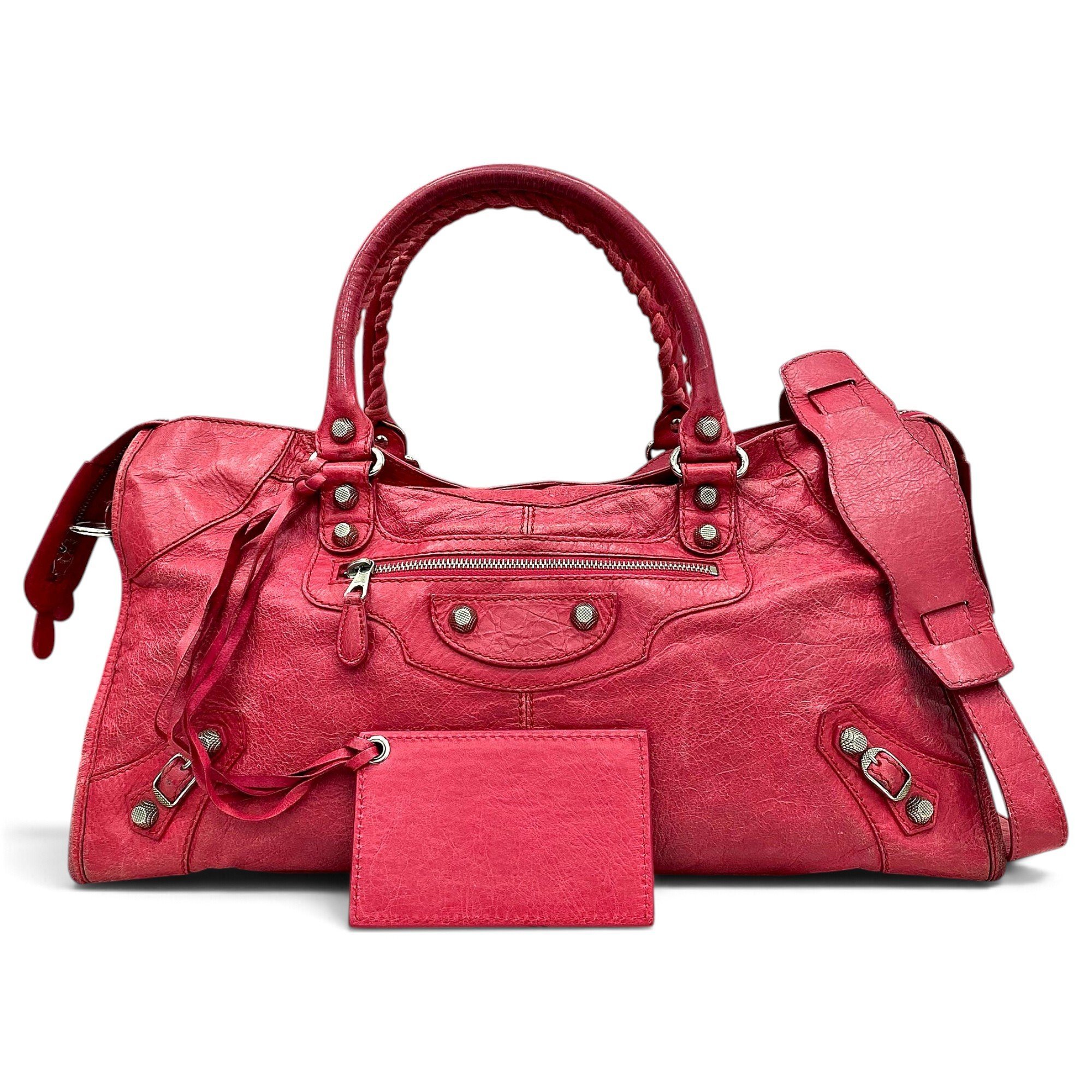 City leather handbag