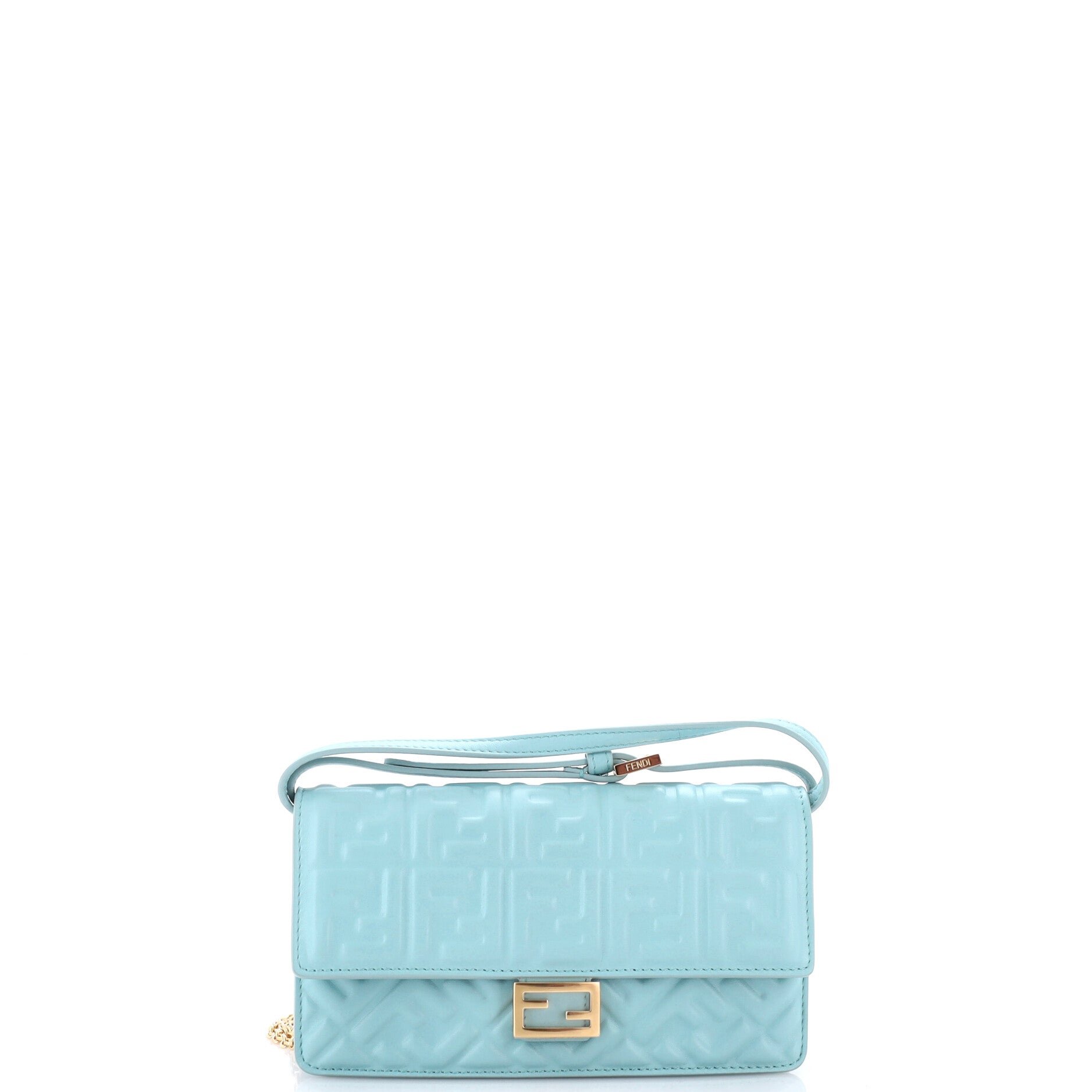 Baguette Wallet on Chain Zucca Embossed Leather