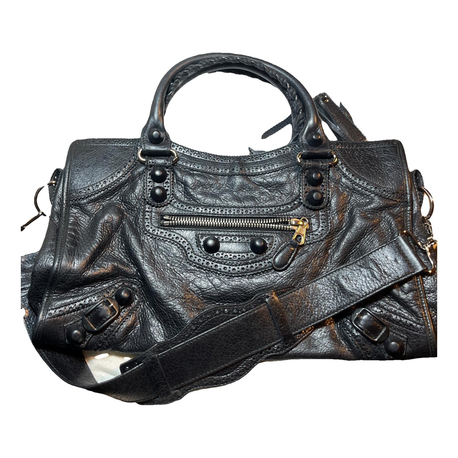 City leather handbag