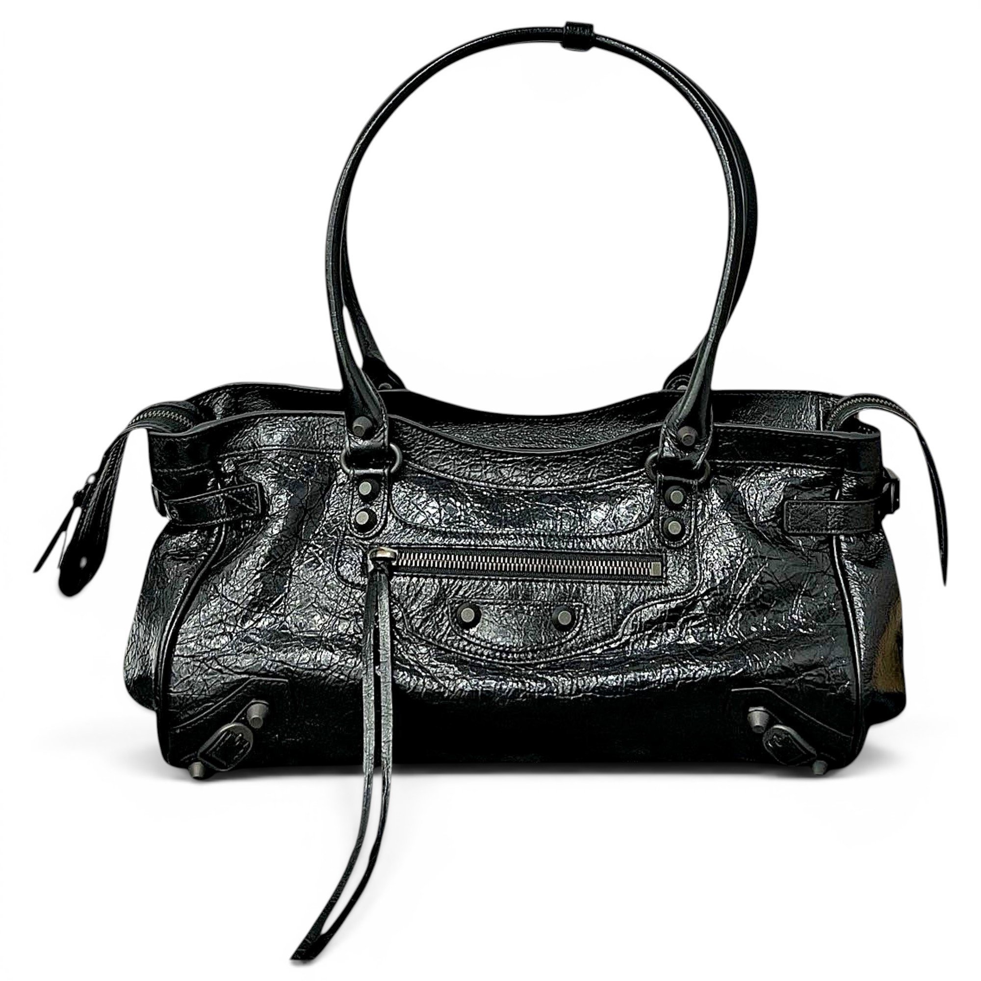 City leather handbag